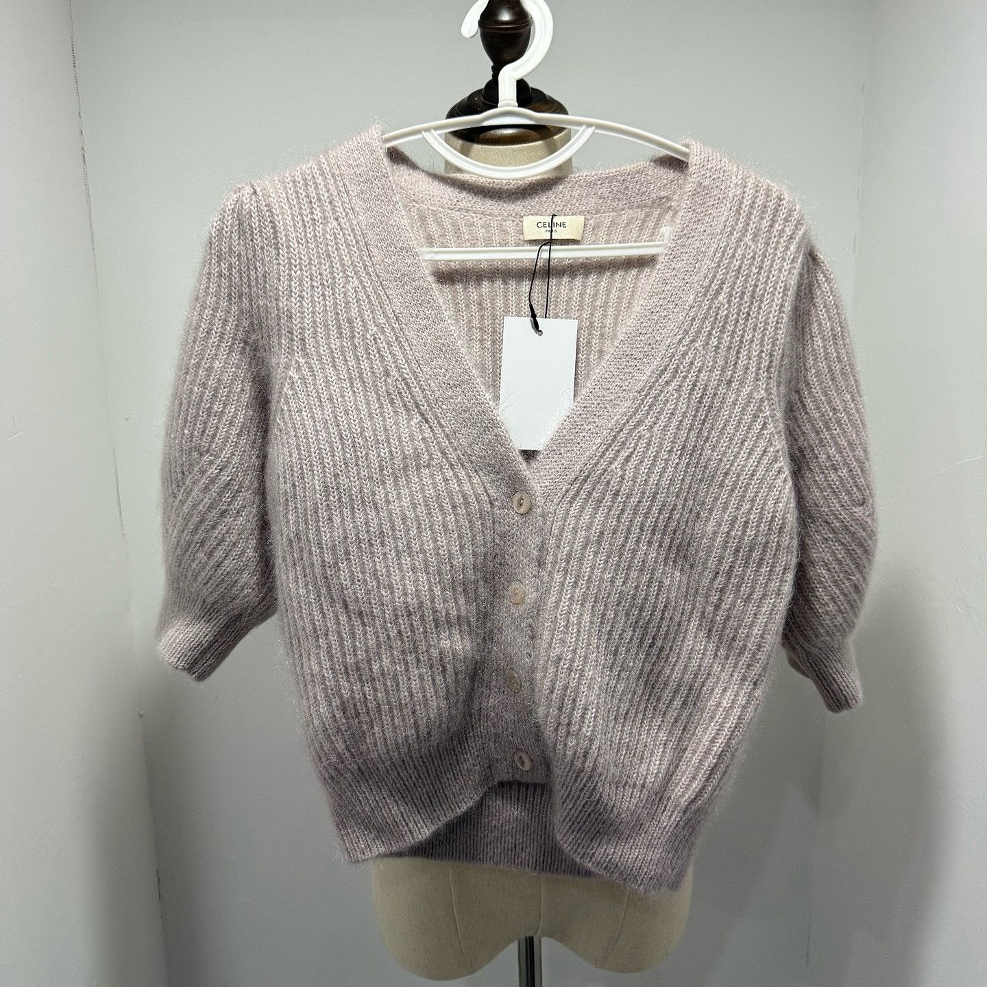 Celine Celine Ribbed Knit Cardigan Size S Size S / US 4 / IT 40 - 1 Thumbnail