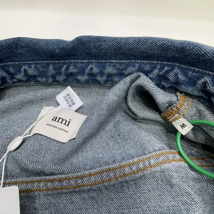 AMI AMIPARIS Denim Short Sleeve Dress with Studs -2507 Size M / US 6-8 / IT 42-44 - 2 Thumbnail
