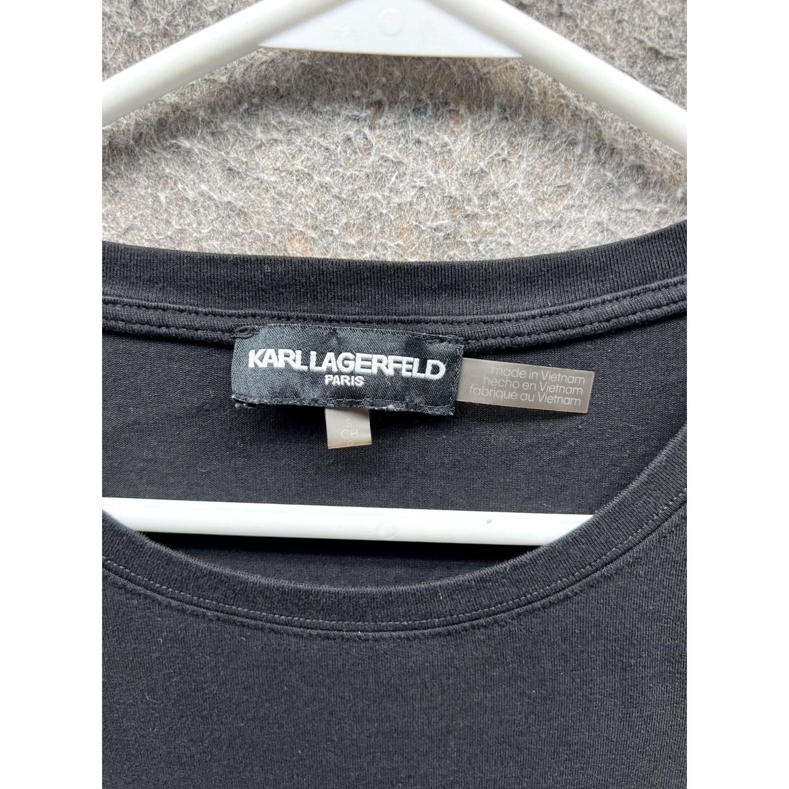 Karl Lagerfeld Karl Lagerfeld Paris Shirt Womens Small Black Cropped Beaded Embellished Top Size S / US 4 / IT 40 - 2 Thumbnail