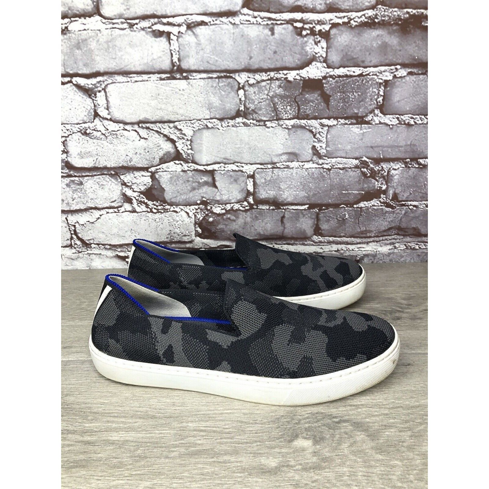 Other Rothy’s The Original Grey Camo Print Fabric Slip On Sneakers Size US 10 / IT 40 - 3 Thumbnail