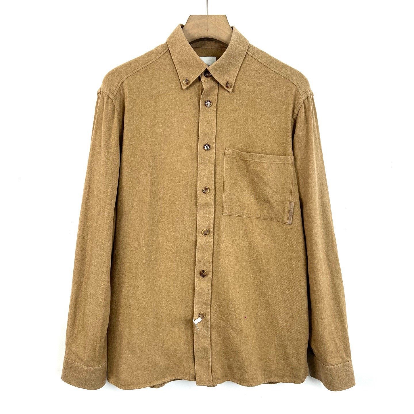 Burberry Burberry Brown Embroidered Letter Long-Sleeve Shirt Size US M / EU 48-50 / 2 - 1 Thumbnail