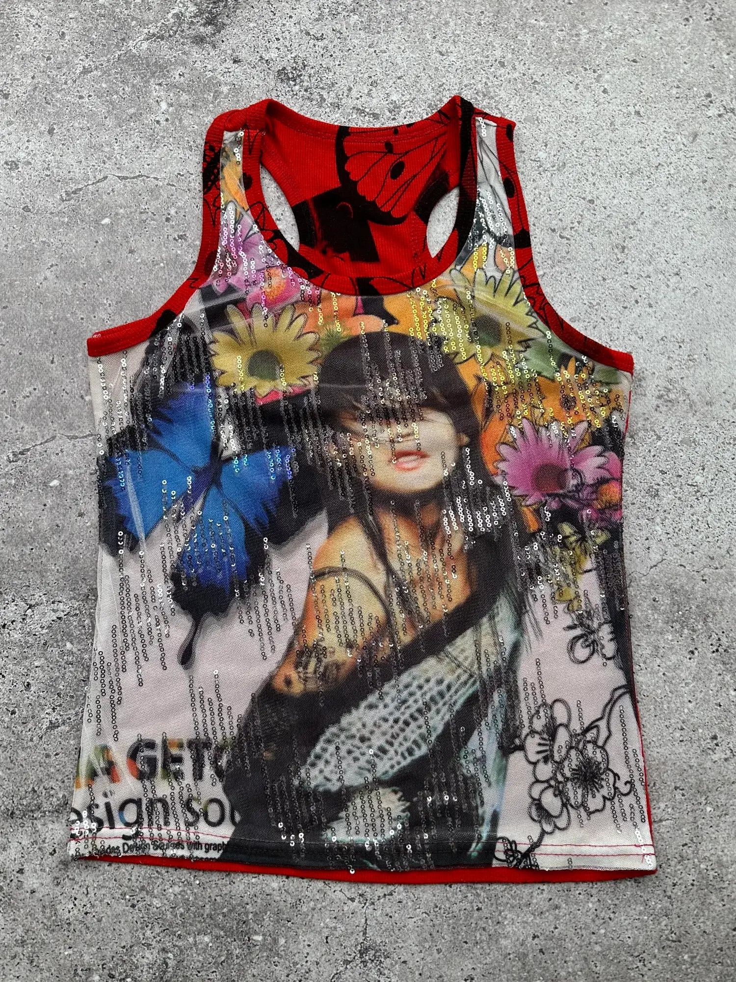 Vintage Vintage Printed Tank Top C197(V394)(E8) Size S / US 4 / IT 40 - 1 Thumbnail