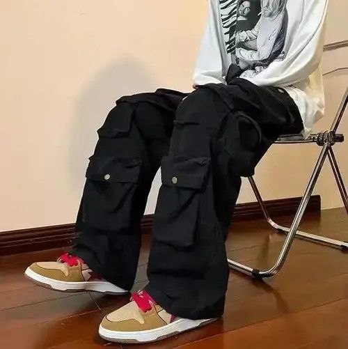 Japanese Brand Vintage Cargo Pants Black- Streetwear Style Pants Size US 32 / EU 48 - 4 Thumbnail