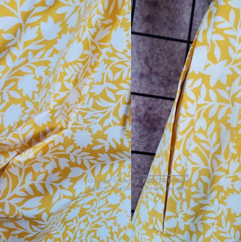 Dior Dior Yellow Floral Cotton Midi Skirt for Summer . Size 24" / US 00 / IT 34 - 6 Thumbnail