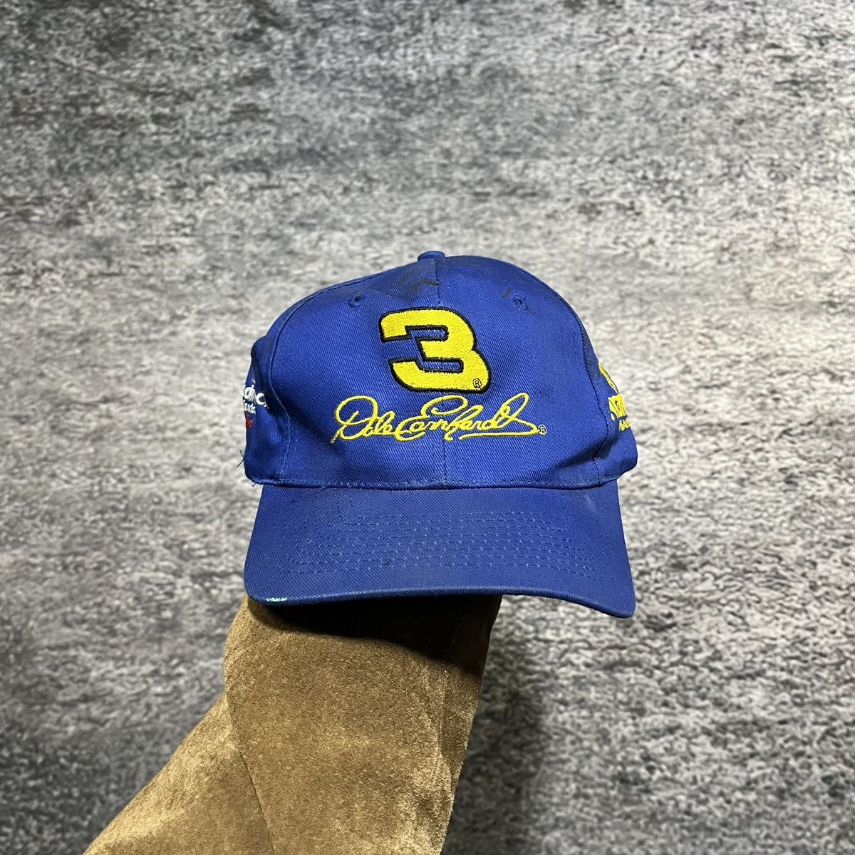 NASCAR Vintage 90s Dale Earnhardt Wrangler Blue NASCAR Snapback Hat Size ONE SIZE - 1 Thumbnail
