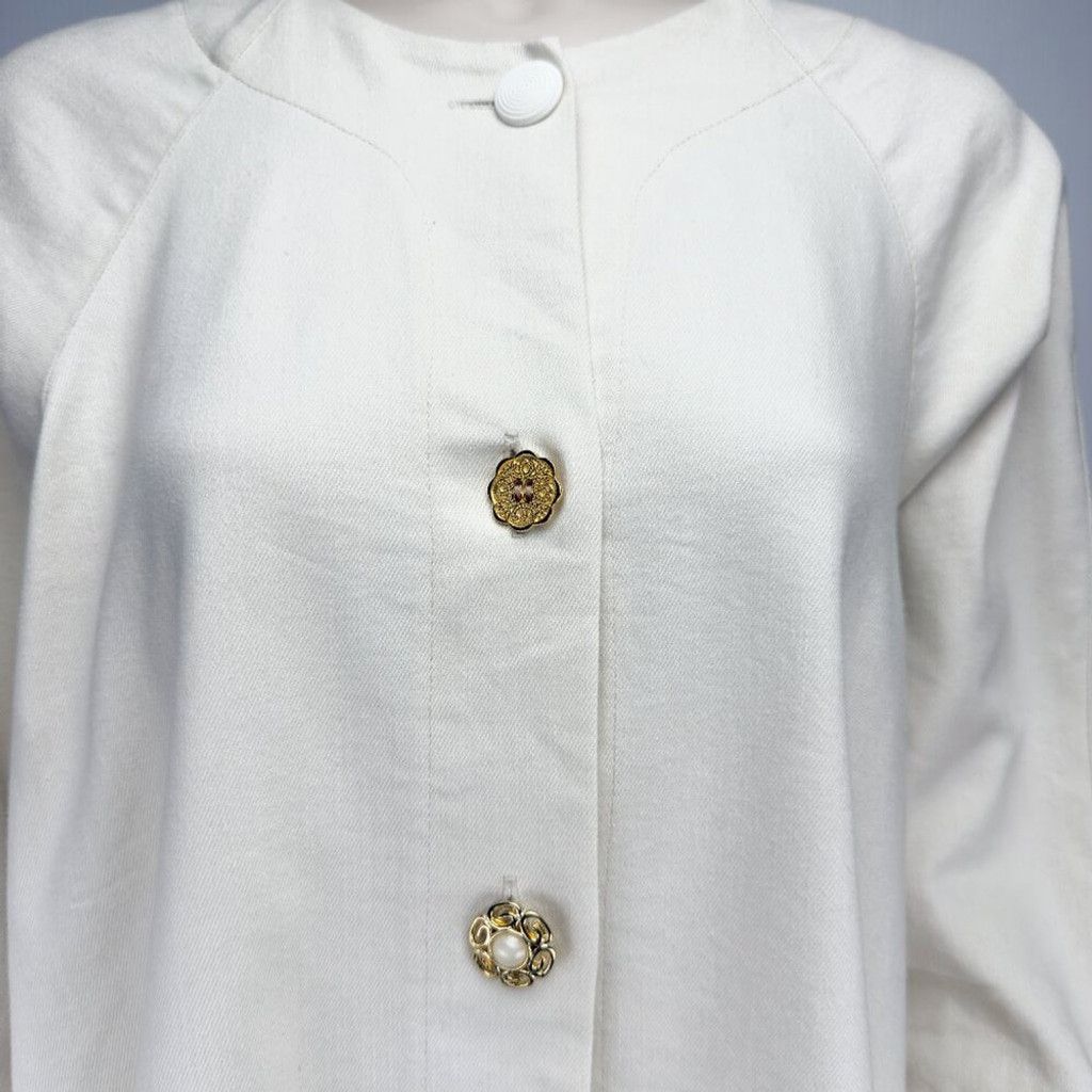Other NOÉMIAH A-line High-end Button-up Cream Long Jacket Size M/L Size L / US 10 / IT 46 - 6 Thumbnail