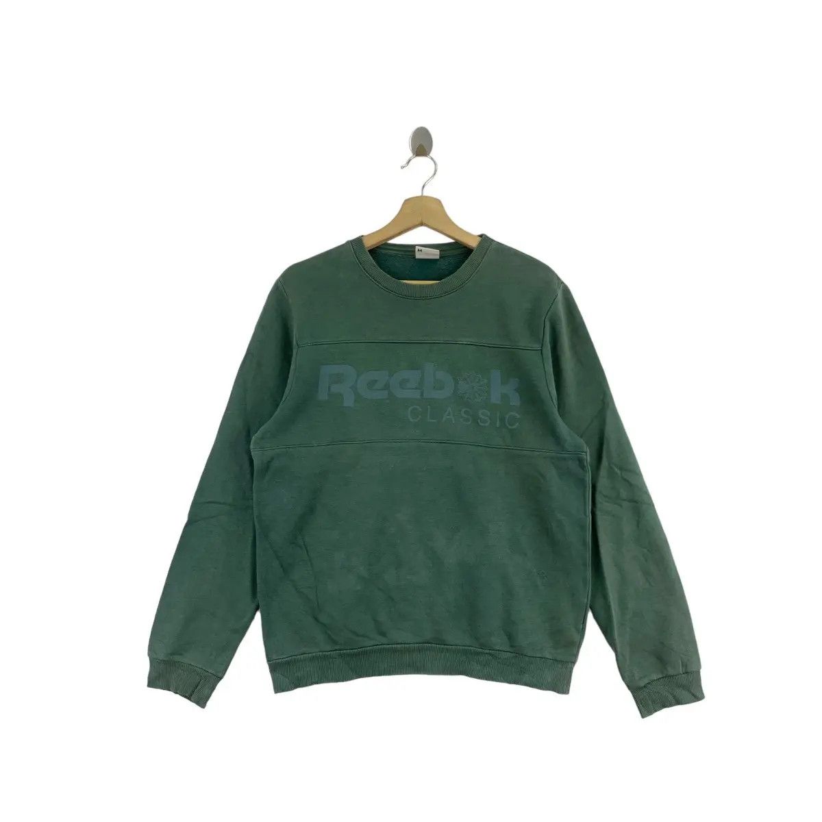 Reebok Vtg REEBOK UK CLASSIC Logo Natural Faded Green Sweatshirt Size M / US 6-8 / IT 42-44 - 1 Thumbnail