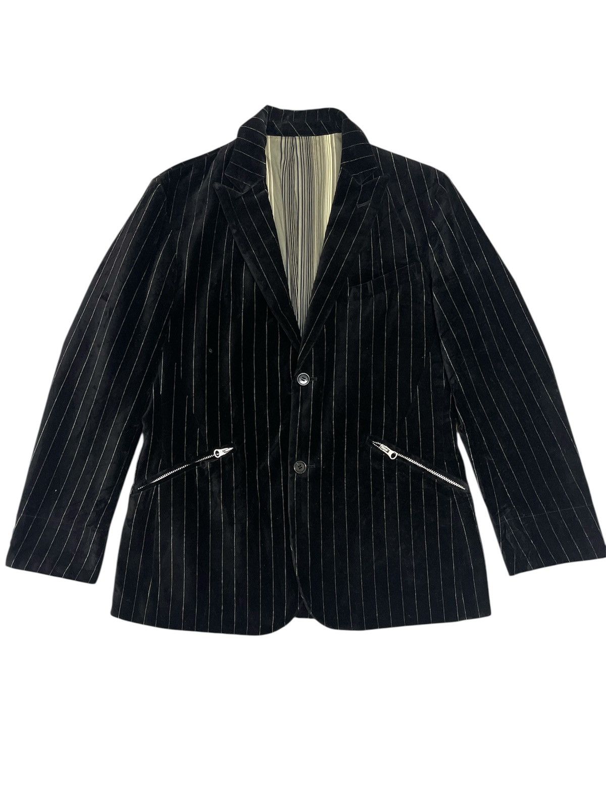 PPFM PPFM Velvet Pinstripe Blazer Jacket - Japanese Streetwear Size US M / EU 48-50 / 2 - 1 Thumbnail