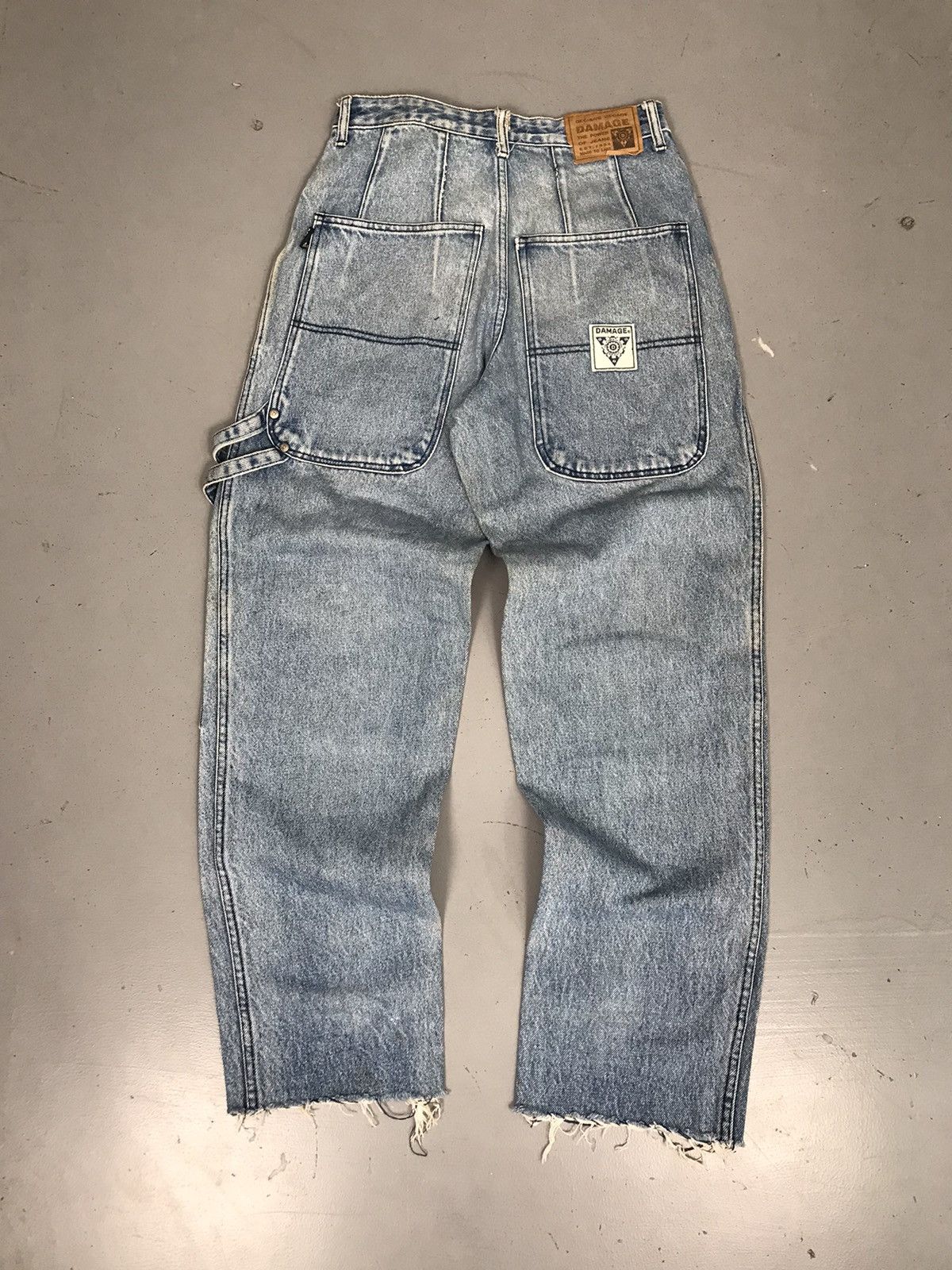 Vintage OLD MONEY DAMAGE DOUBLE KNEE DENIM Size US 30 / EU 46 - 2 Thumbnail