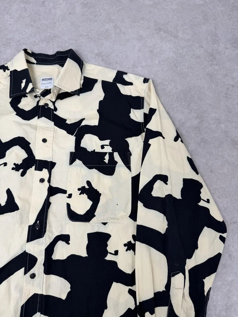 Moschino Moschino Beige & Black Crazy Monster Shirt Size US M / EU 48-50 / 2 - 7 Thumbnail