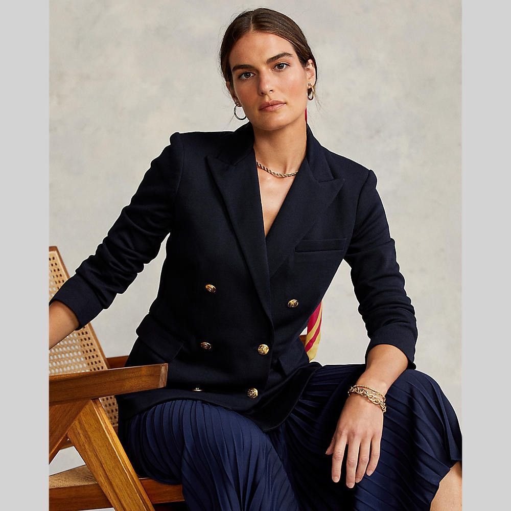 Polo Ralph Lauren POLO RALPH LAUREN Knit Double Breasted Blazer Size S / US 4 / IT 40 - 19 Thumbnail