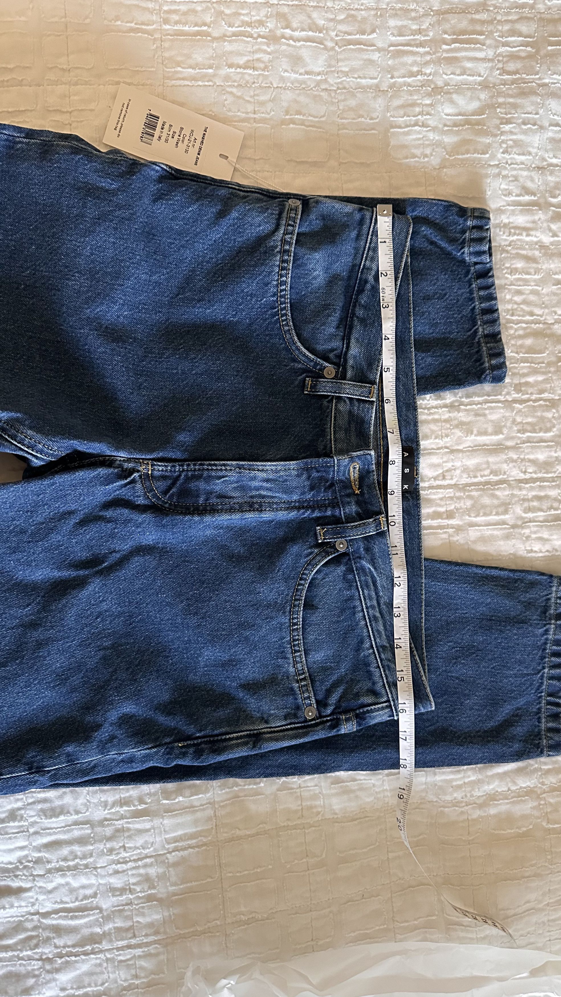 image of Asket - The Washed Denim Jeans - 31/30 Slim - Nwt, Men's