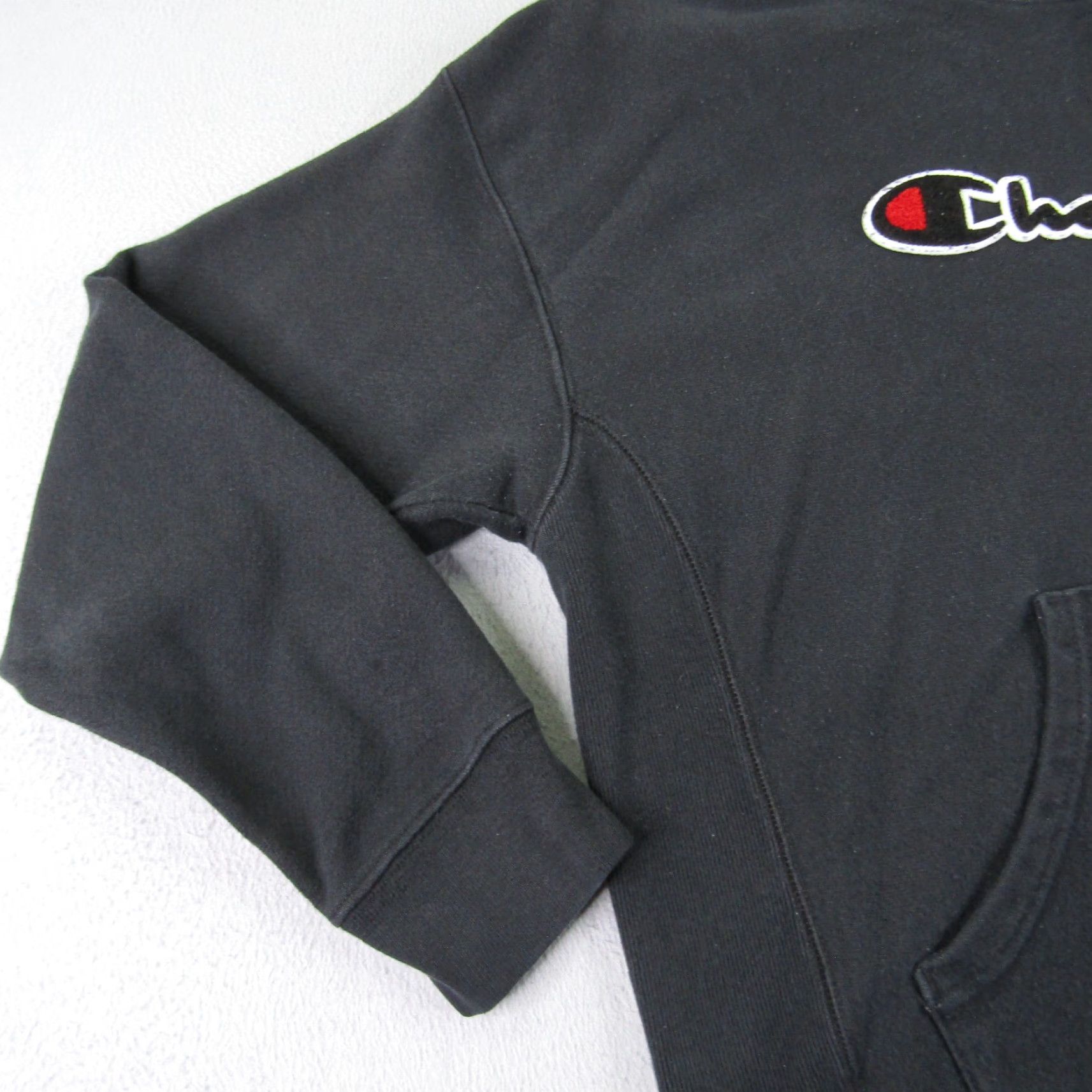 Champion VINTAGE Champion Hoodie Womens Large Pullover Sweater Black Cotton Blend Casual Sports Outdoor Men Size L / US 10 / IT 46 - 3 Thumbnail