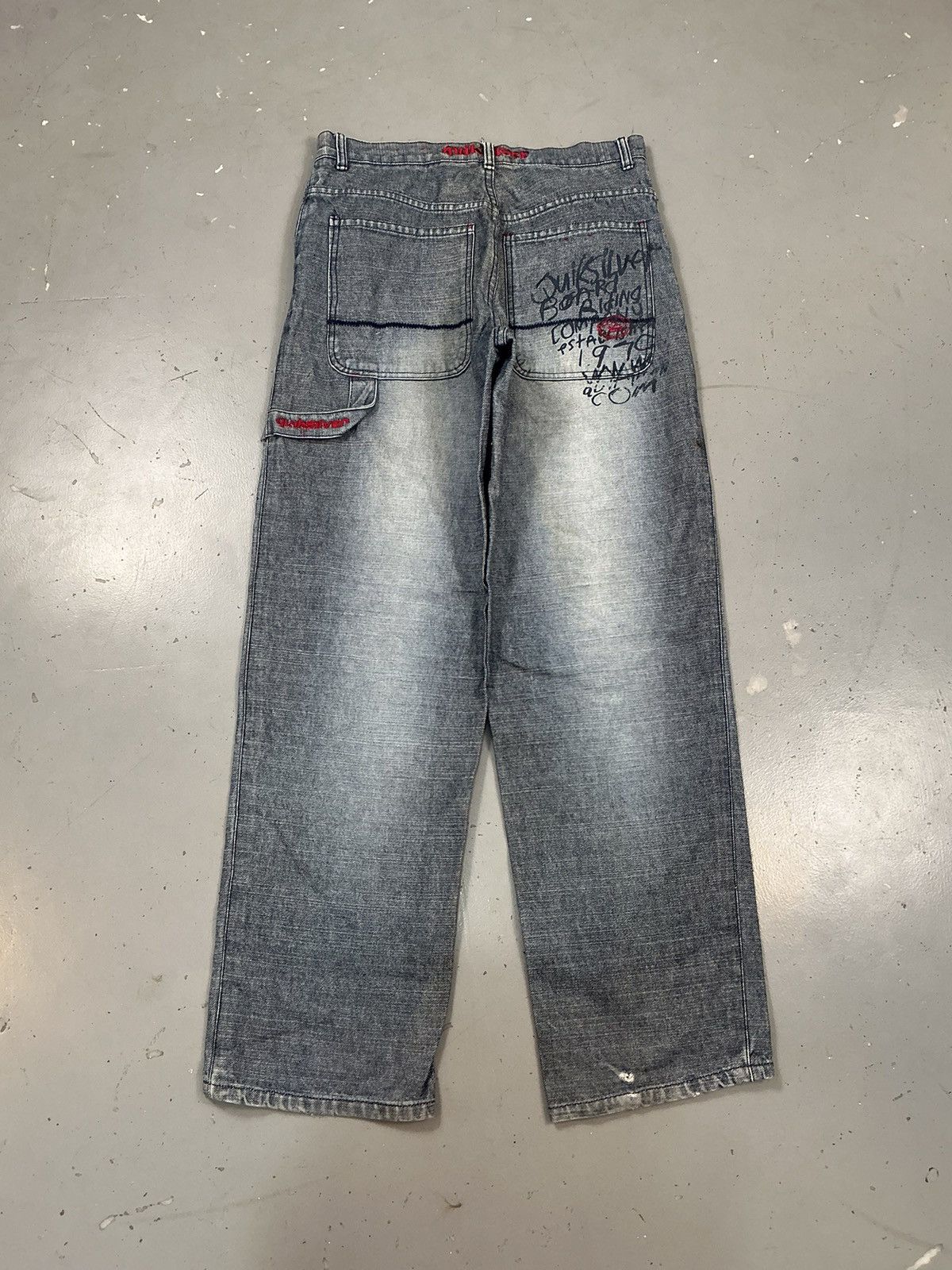 Vintage quiksilver SpellOut embroidered denim