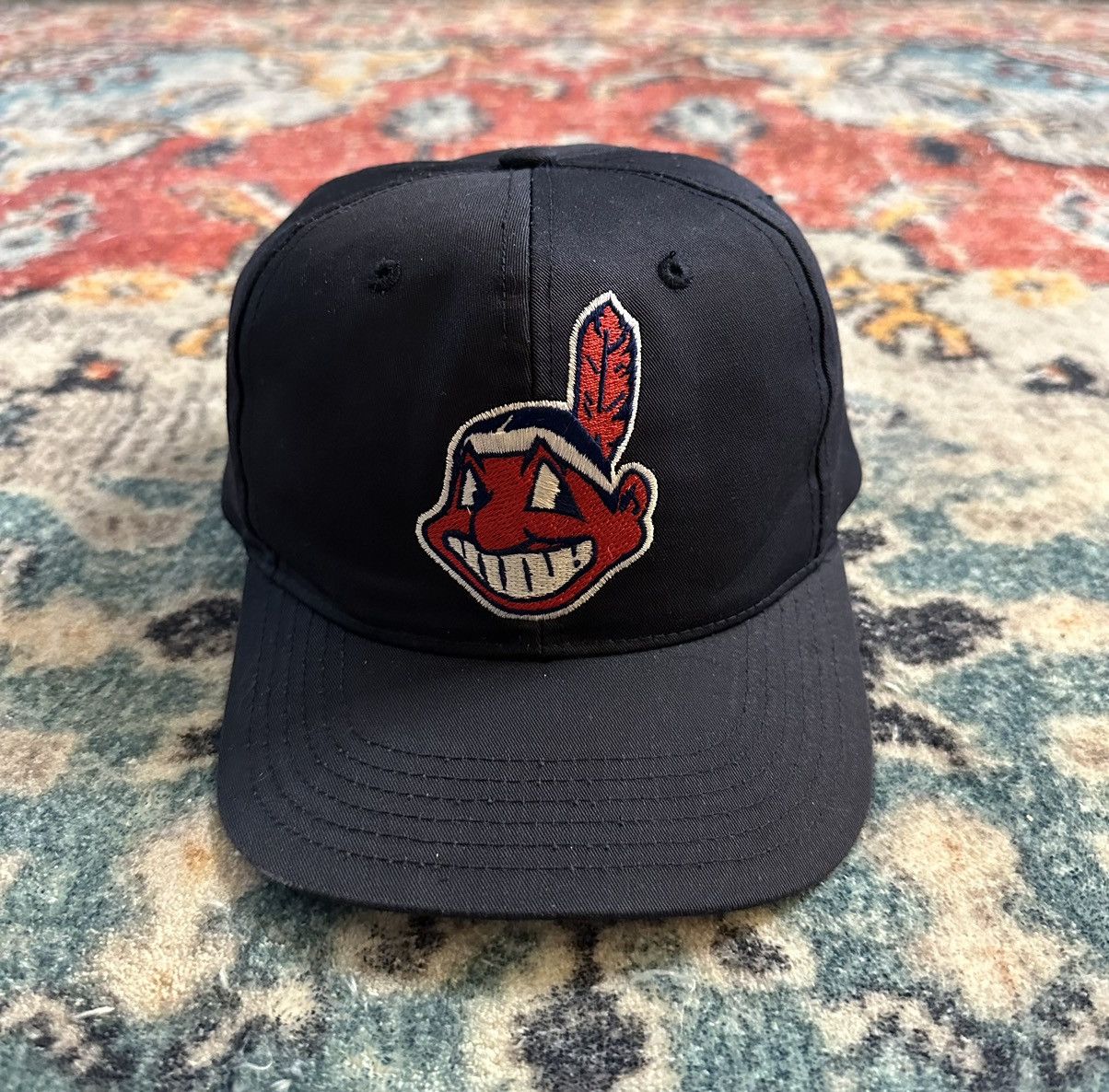 Vintage 90s Cleveland Indians Chief Wahoo Logo Snapback