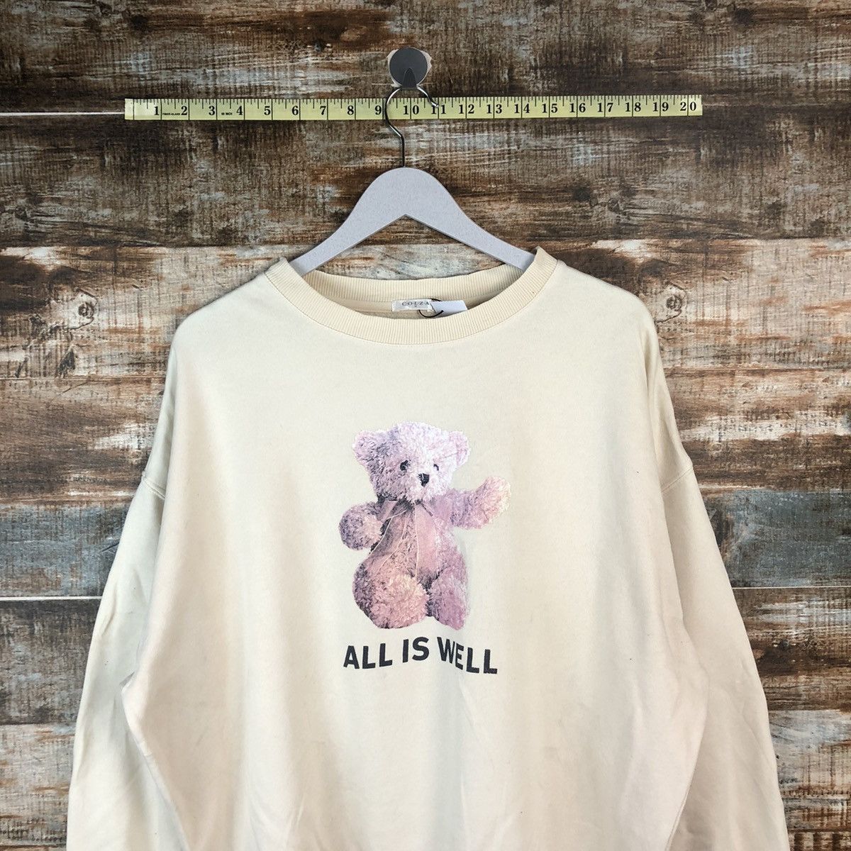 Japanese Brand COLZA teddy bear Cream Sweatshirt #A2021 Size US M / EU 48-50 / 2 - 2 Thumbnail