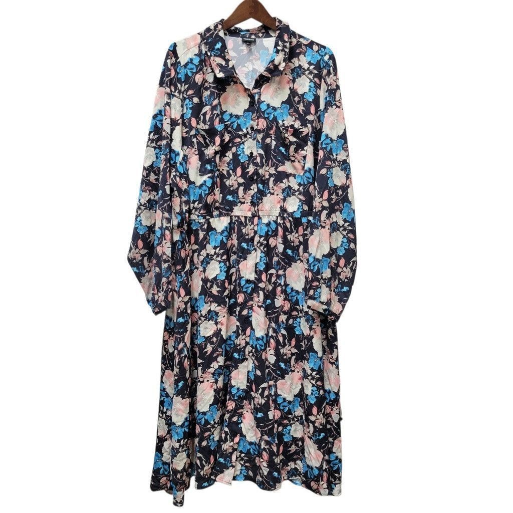Torrid Torrid Women's Midi Floral Flare Long-Sleeves Dress Size 4 Size S / US 4 / IT 40 - 2 Thumbnail