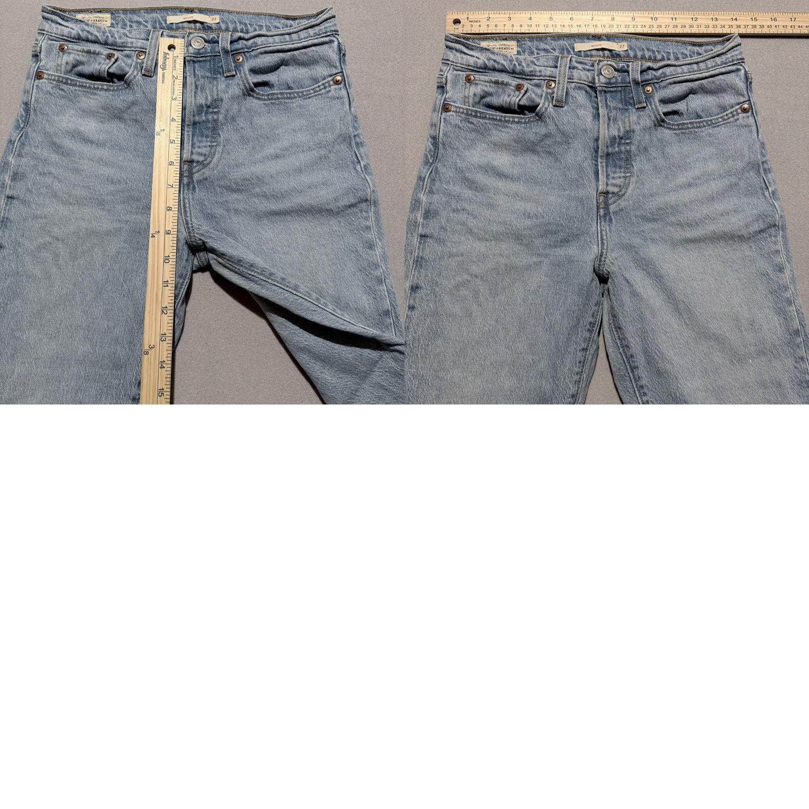 Levi's Levi's Jeans Women Blue Denim Mid Rise Button Fly Wedgie Straight 27 - 5-Pocket Design Denim, Regular Fit, Inseam 25.5 in, 90s City Theme - Womens Size 27" / US 4 / IT 40 - 10 Thumbnail