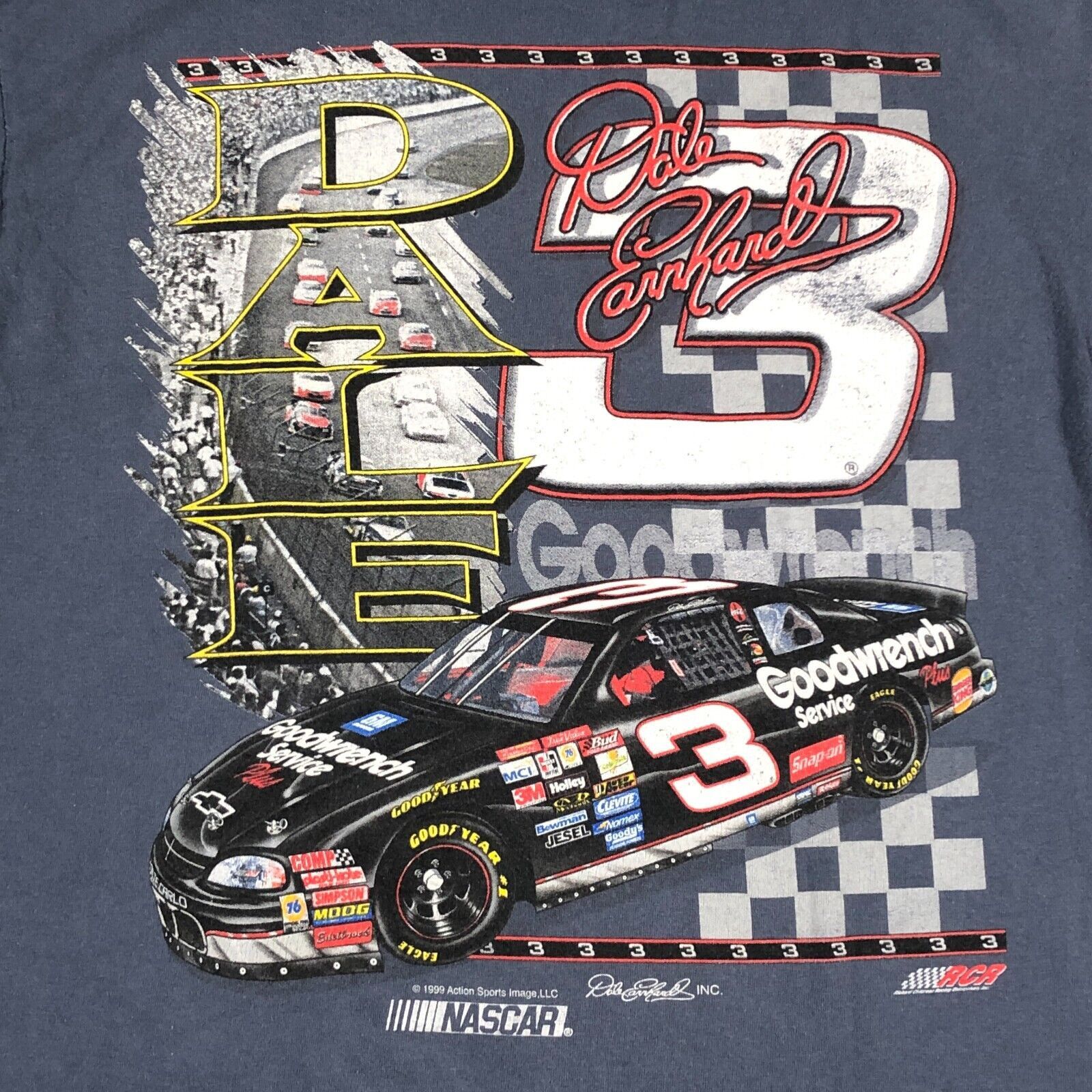 Chase Authentics × NASCAR × Vintage Vintage 1999 Dale Earnhardt Nascar Racing Tee T Shirt Size US L / EU 52-54 / 3 - 6 Thumbnail