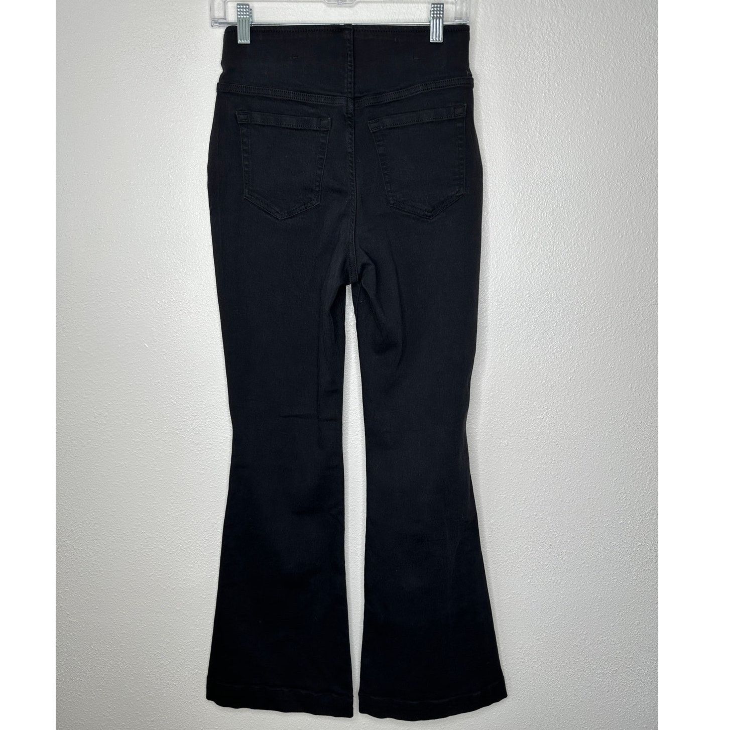 I.N.C I.N.C. Black Pull On Sailor Button High Rise Flare Jeans 6 Size 28" / US 6 / IT 42 - 2 Thumbnail