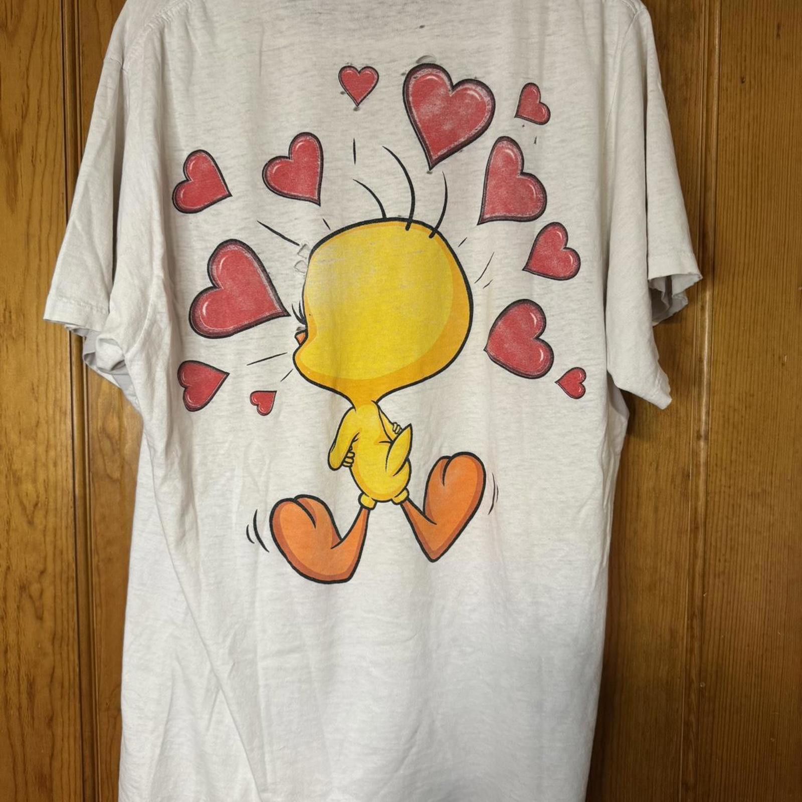 Changes Thrashed Looney Tunes Tweety Bird tee cartoon Size US XL / EU 56 / 4 - 2 Thumbnail
