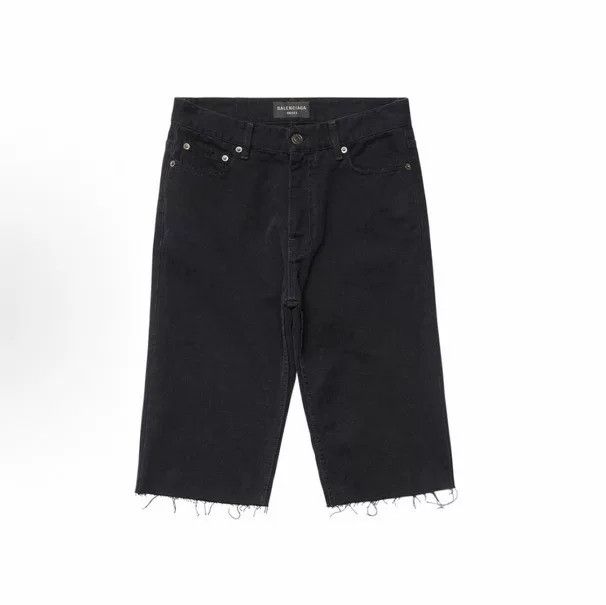 Balenciaga Balenciaga Fringe Denim Shorts Size US 26 / EU 42 - 1 Thumbnail