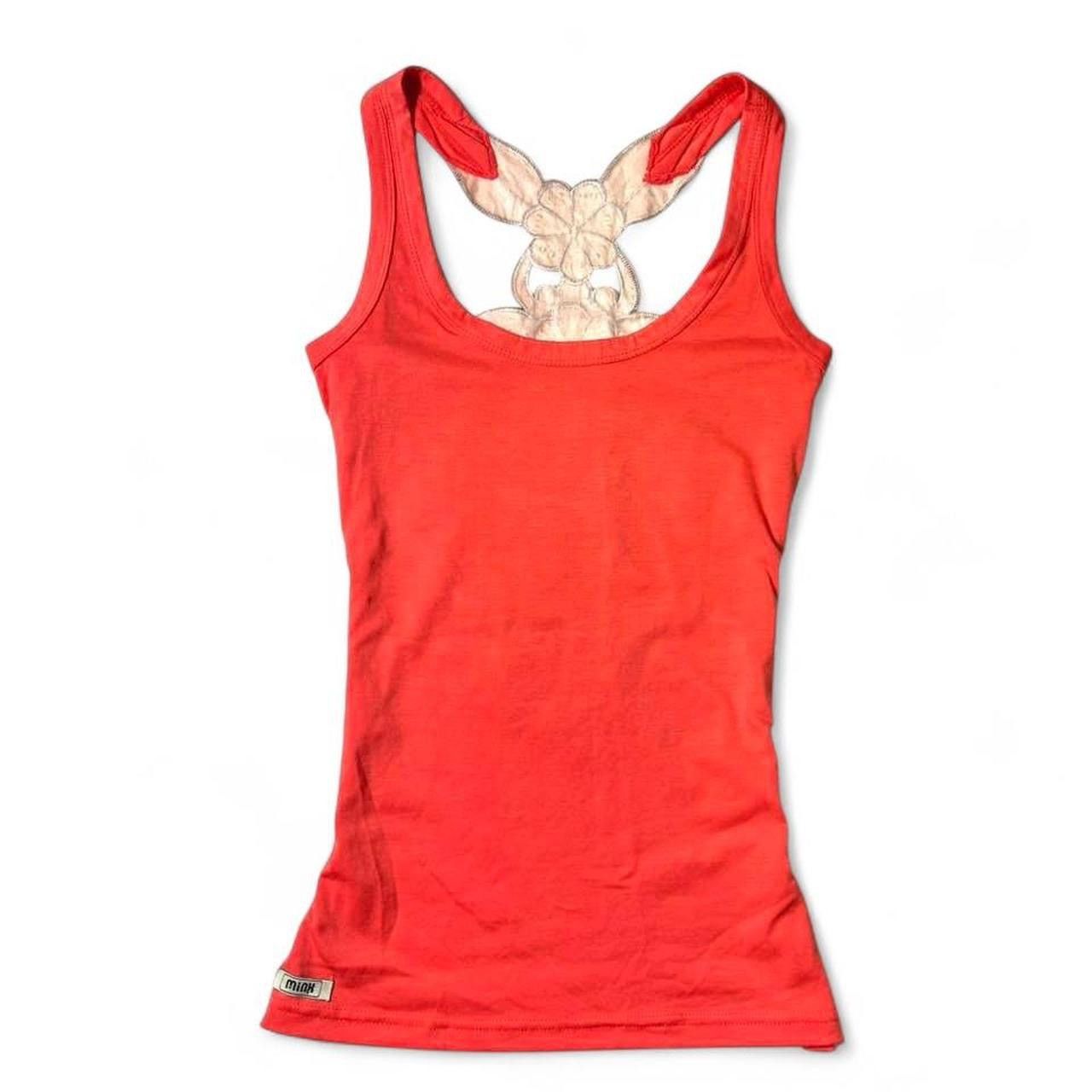 Other y2k bright orange tank top w embroidered flower back design Size S / US 4 / IT 40 - 2 Thumbnail