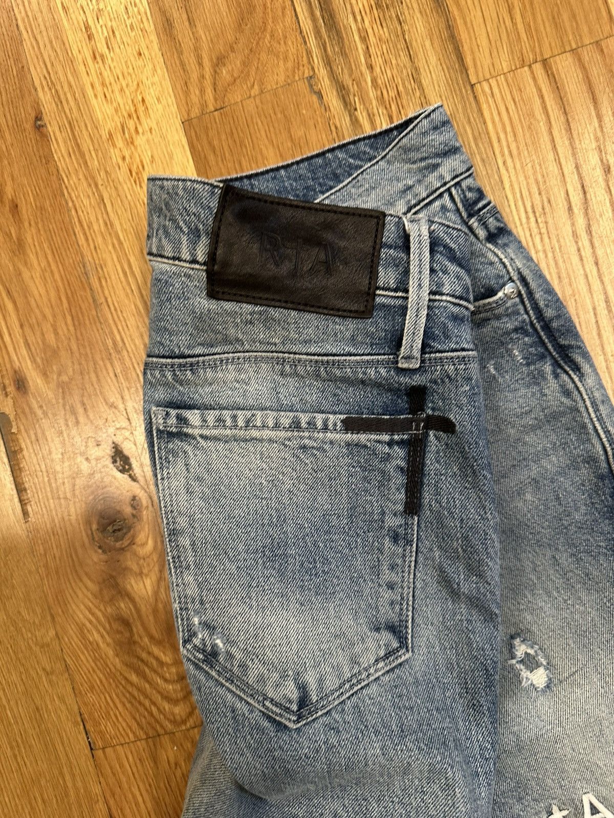 Rta RTA Small White Spell Distressed Blue Denim Jeans Size 29 Size US 29 - 4 Thumbnail