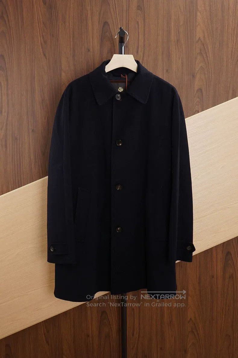 Loro Piana Loro Piana Men's trench coat, 100% cashmere navy blue Size US L / EU 52-54 / 3 - 1 Thumbnail