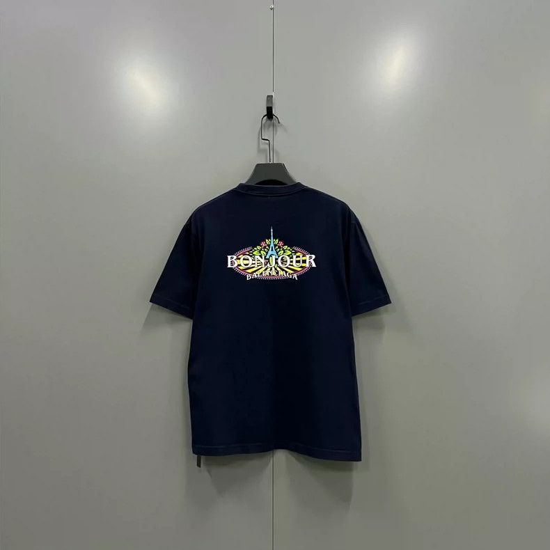 Balenciaga Balenciaga Dark blue small logo short-sleeved Size US S / EU 44-46 / 1 - 2 Thumbnail