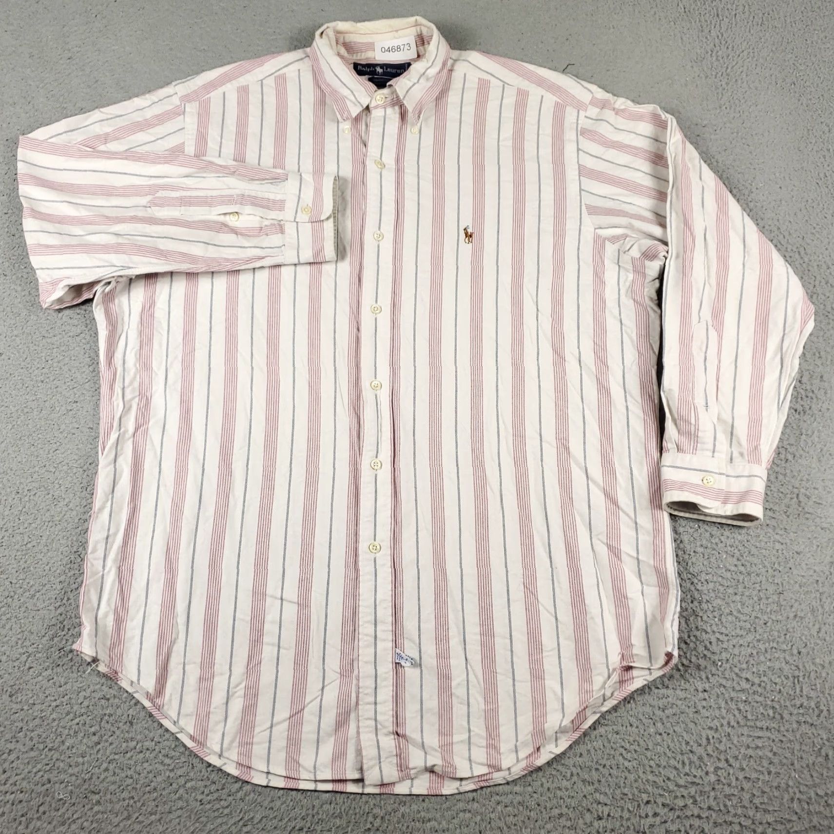Ralph Lauren Ralph Lauren Shirt Mens 16 Red Striped Dress Button Up Long Sleeve - Cotton, Woven, Regular Fit Size 42R - 3 Thumbnail