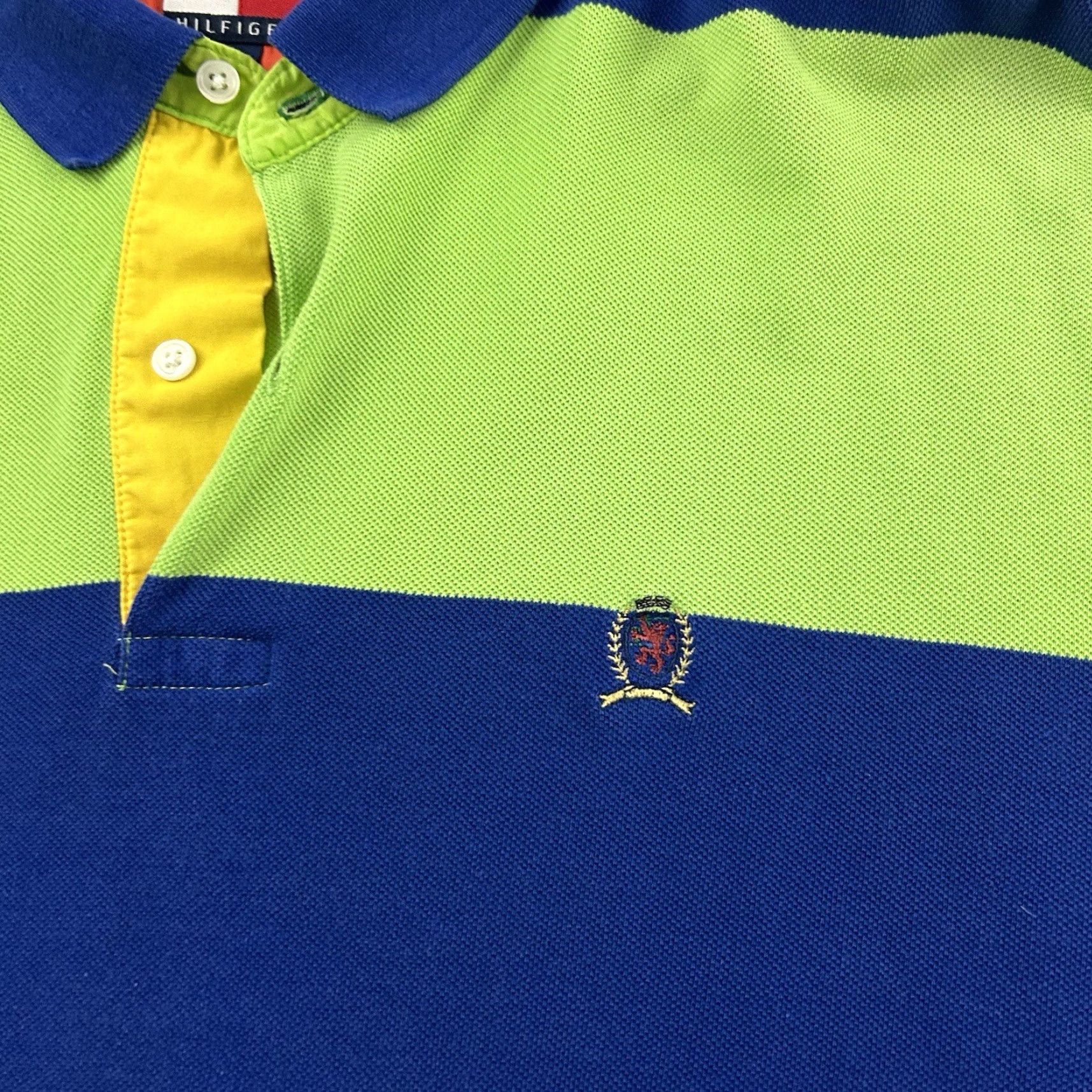 Tommy Hilfiger VTG Tommy Hilfiger Short Sleeve Striped Polo Shirt Men's XL Blue Green Size US XL / EU 56 / 4 - 3 Thumbnail