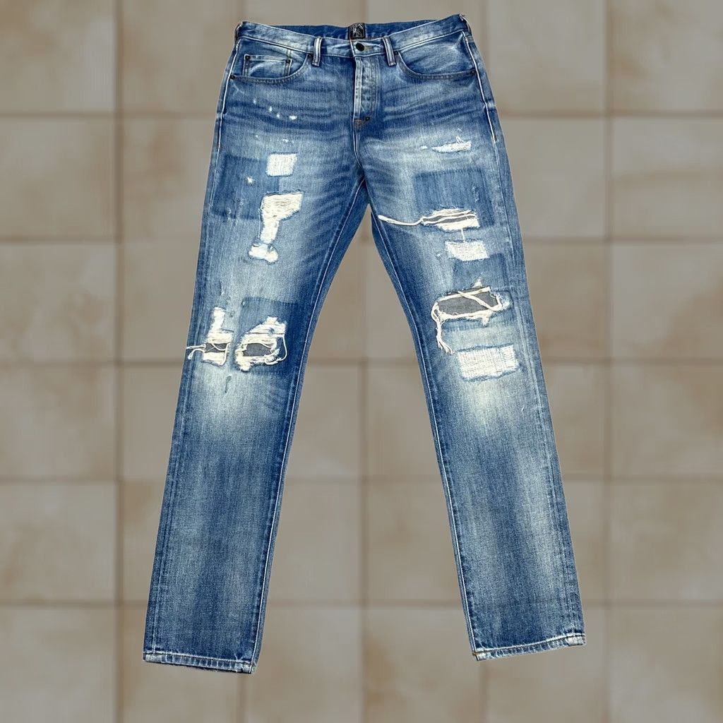 Prps PRPS Jeans Men's 32x34 Le Sabre Slim Tapered Fit Distressed Blue Size US 32 / EU 48 - 1 Thumbnail
