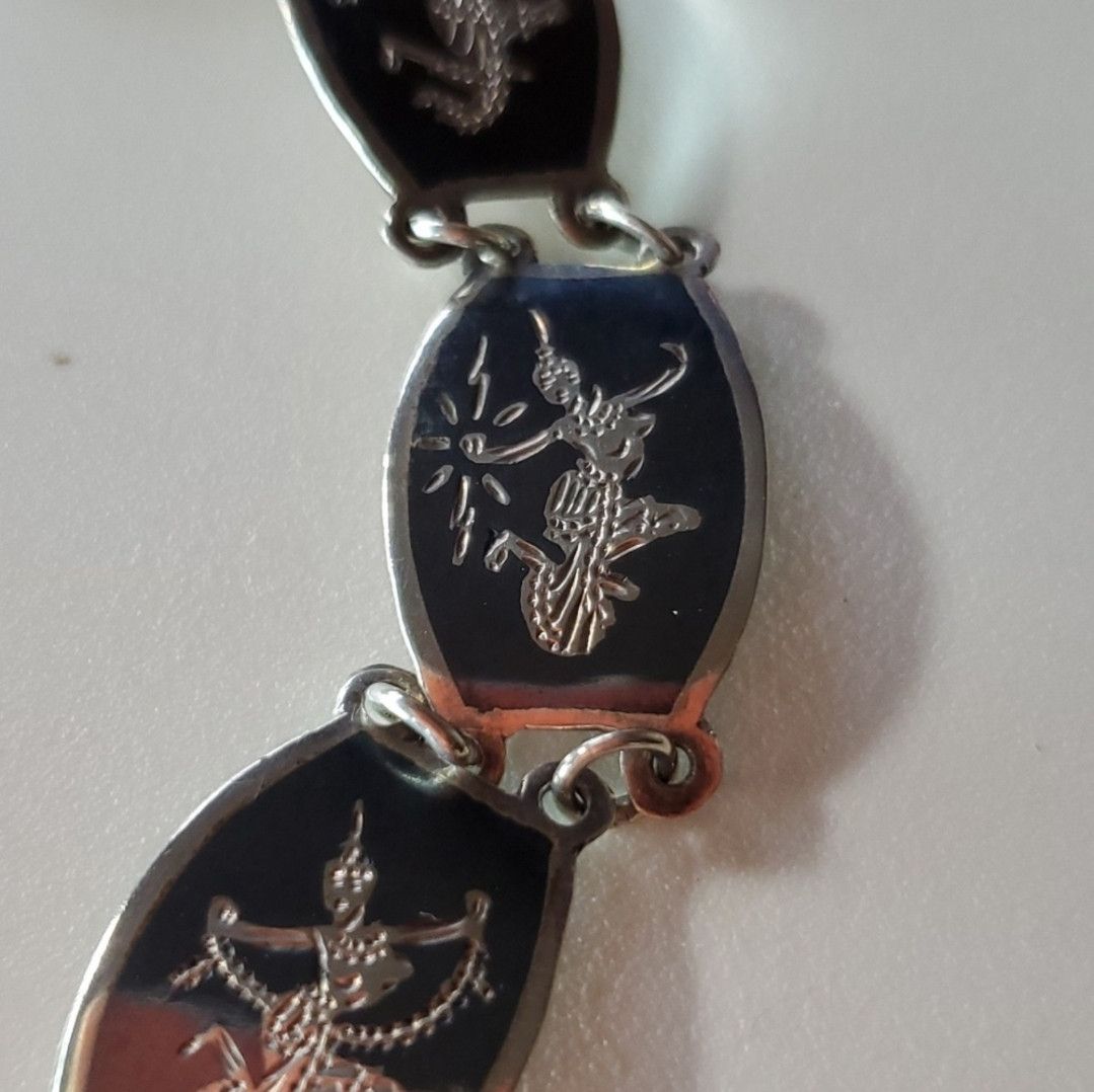 Other Siam 6.75" Bracelet Sterling Silver 925 Panel Link Thailand Size ONE SIZE - 9 Thumbnail