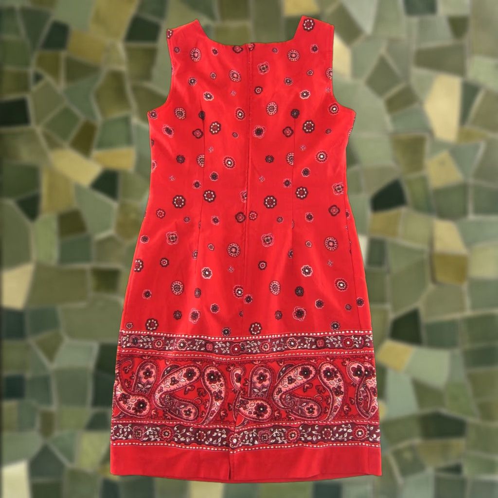 Vintage VINTAGE Prophecy Red Black Paisley Floral Sleeveless Shift Tank Dress Women 6 Size M / US 6-8 / IT 42-44 - 1 Thumbnail