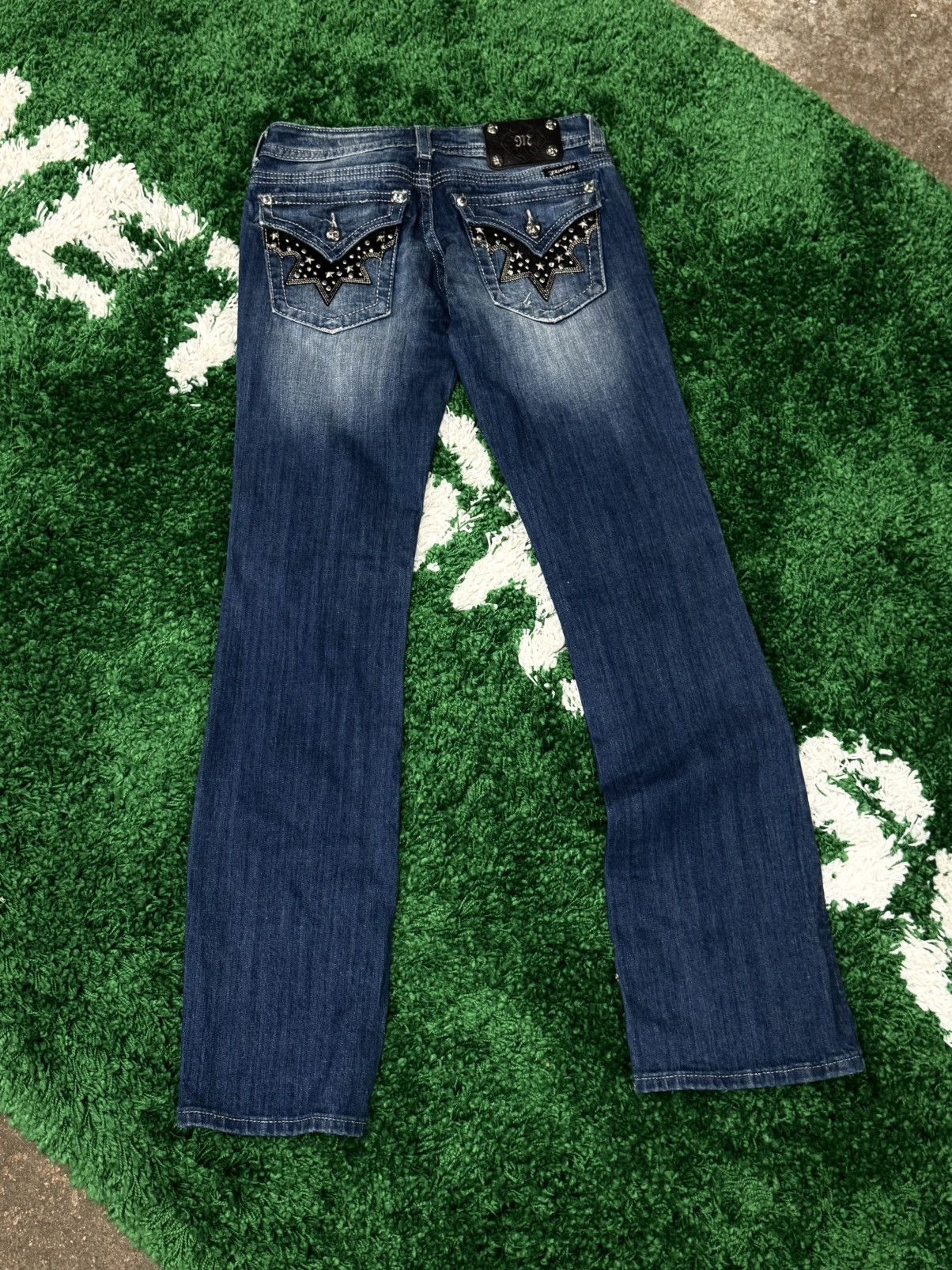 Miss Me Miss Me Leather Star Patches W/ Chrome Buttons Sz. 28 Size 28" / US 6 / IT 42 - 2 Thumbnail