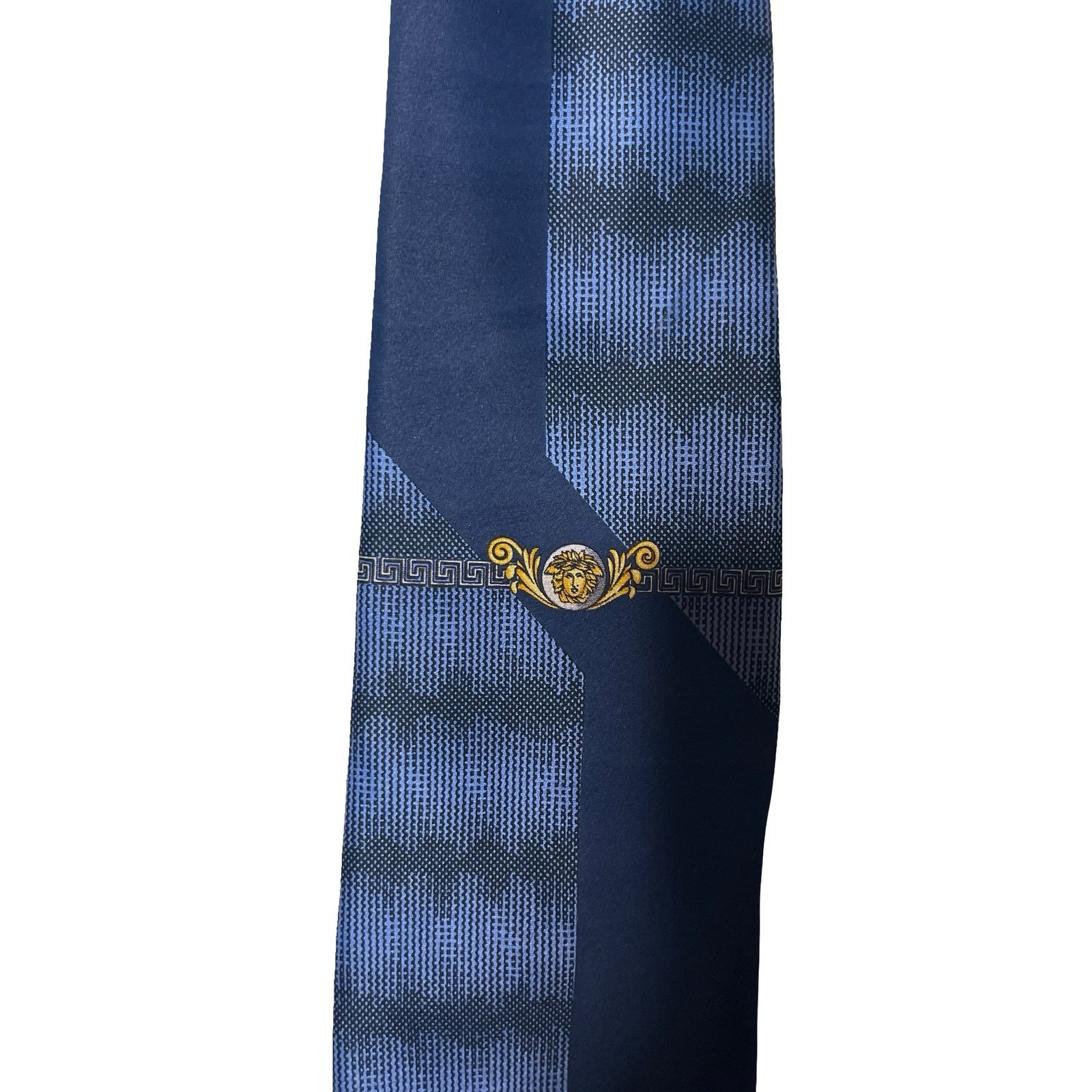 Versace Vintage Ganni Versace Blue Gold 100% silk tie Size ONE SIZE - 1 Thumbnail