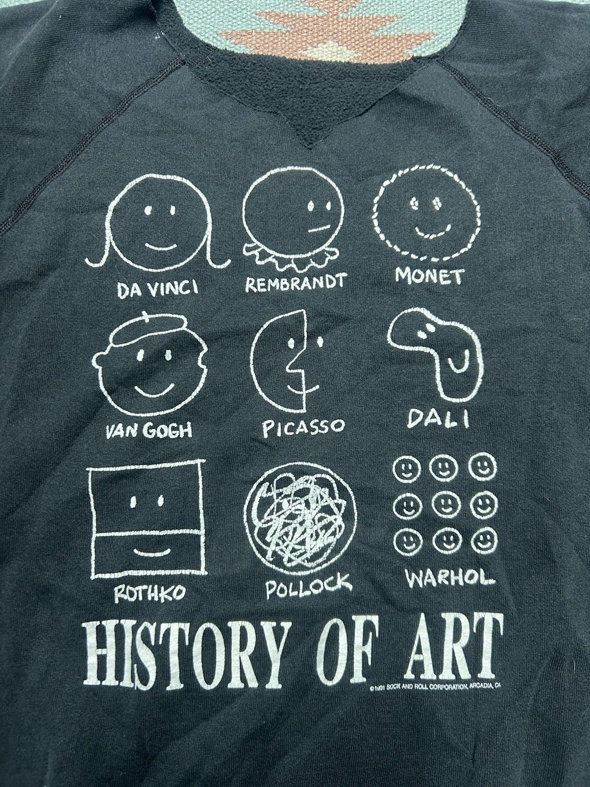 Vintage 90s sweatshirt history of art Warhol Picasso Dali chopped L Size US L / EU 52-54 / 3 - 2 Thumbnail