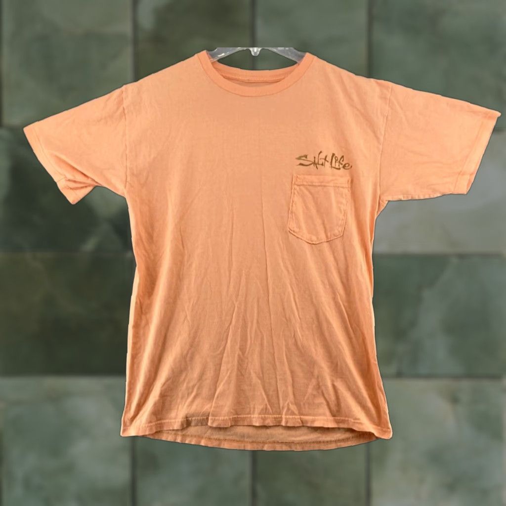 Vintage Salt Life Mens TShirt M Orange Live Salty Fishing Bass Trout Shirt Mens Orange 90s? Size US M / EU 48-50 / 2 - 1 Thumbnail