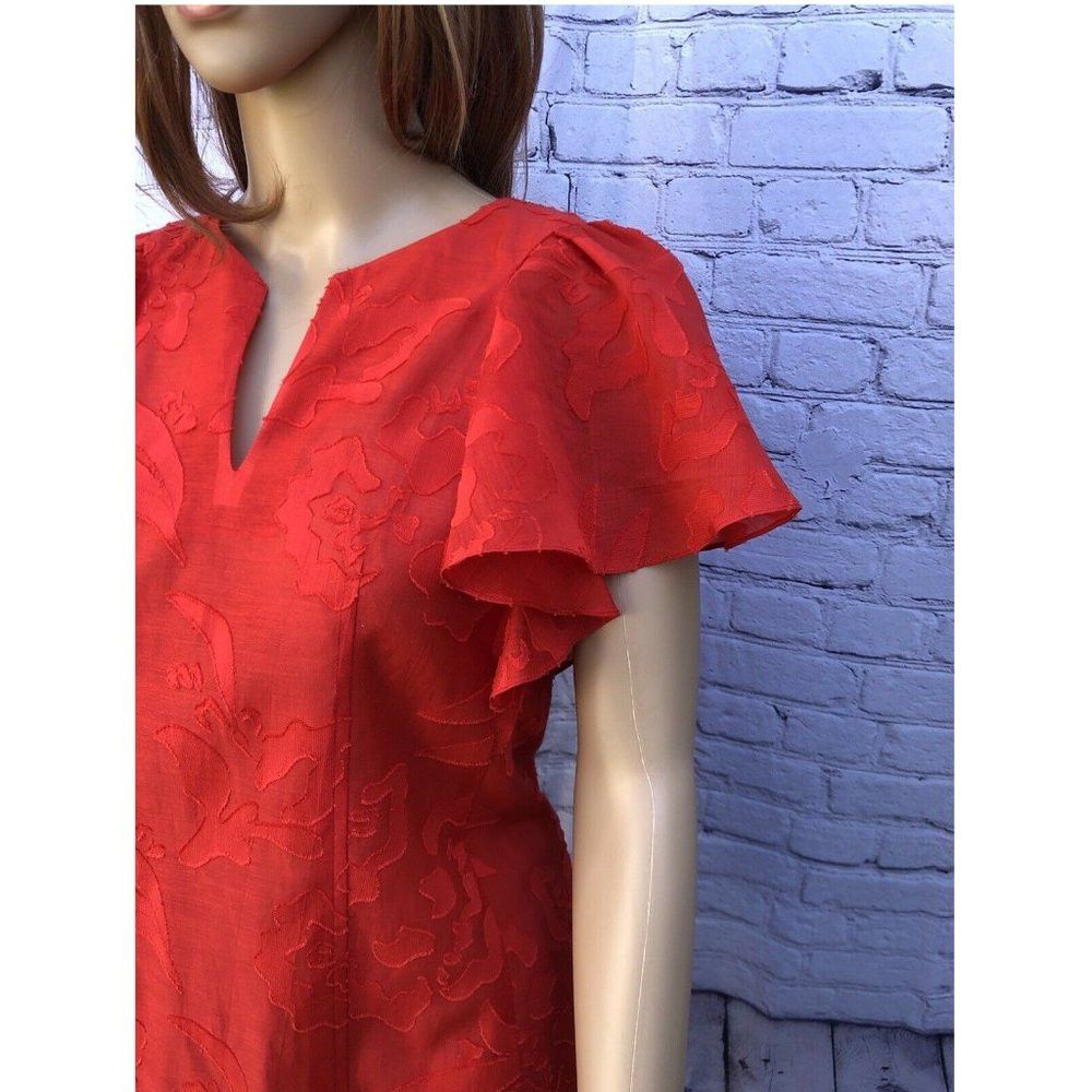 Other New Red Cotton Designer Sample Sale Floral Blouse With Flar Size S / US 4 / IT 40 - 2 Thumbnail