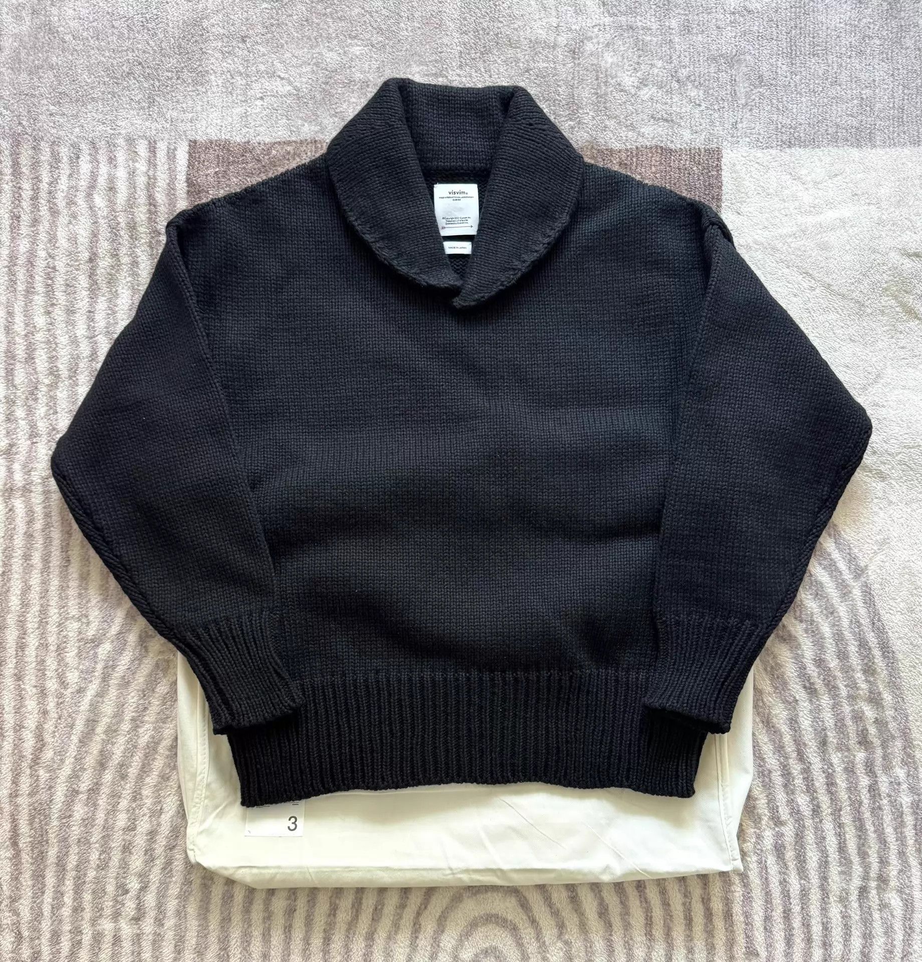 Visvim VISVIM 24AW MONTE SHAWL COLLAR WOOL KNIT BLACK 3 Size US L / EU 52-54 / 3 - 1 Thumbnail