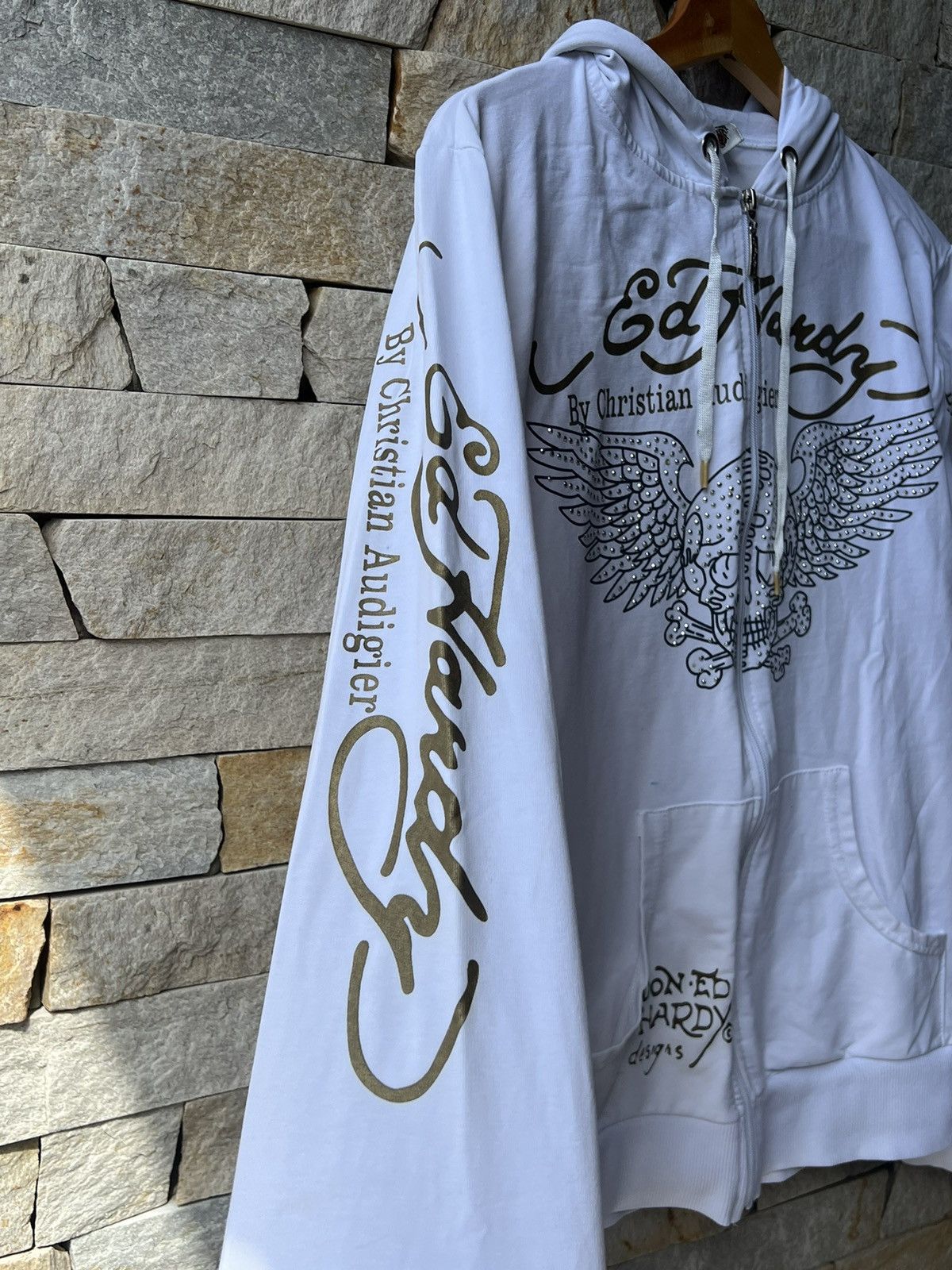 Christian Audigier Christian Audigier Vintage Big Logo Ed Hardy Style ZipHoodie Size US XL / EU 56 / 4 - 4 Thumbnail