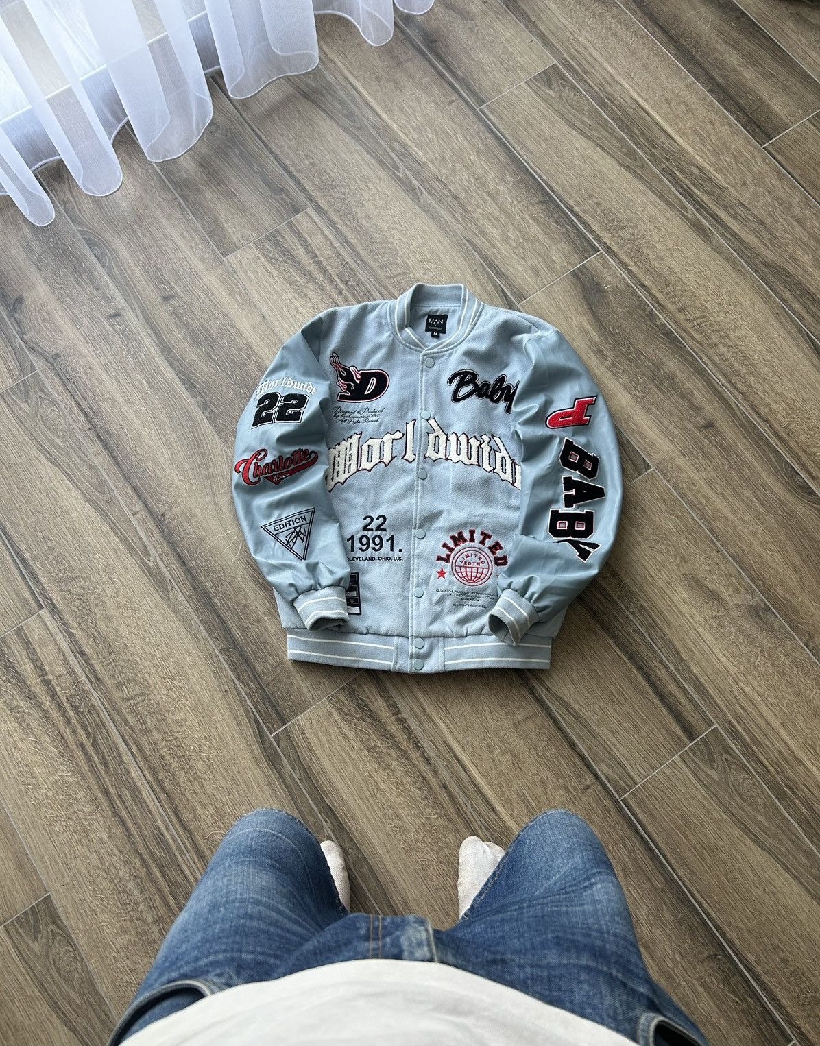 Rap Tees 😍Dababy x Man wilson worldwide varsity jacket mens racing Size US M / EU 48-50 / 2 - 1 Thumbnail