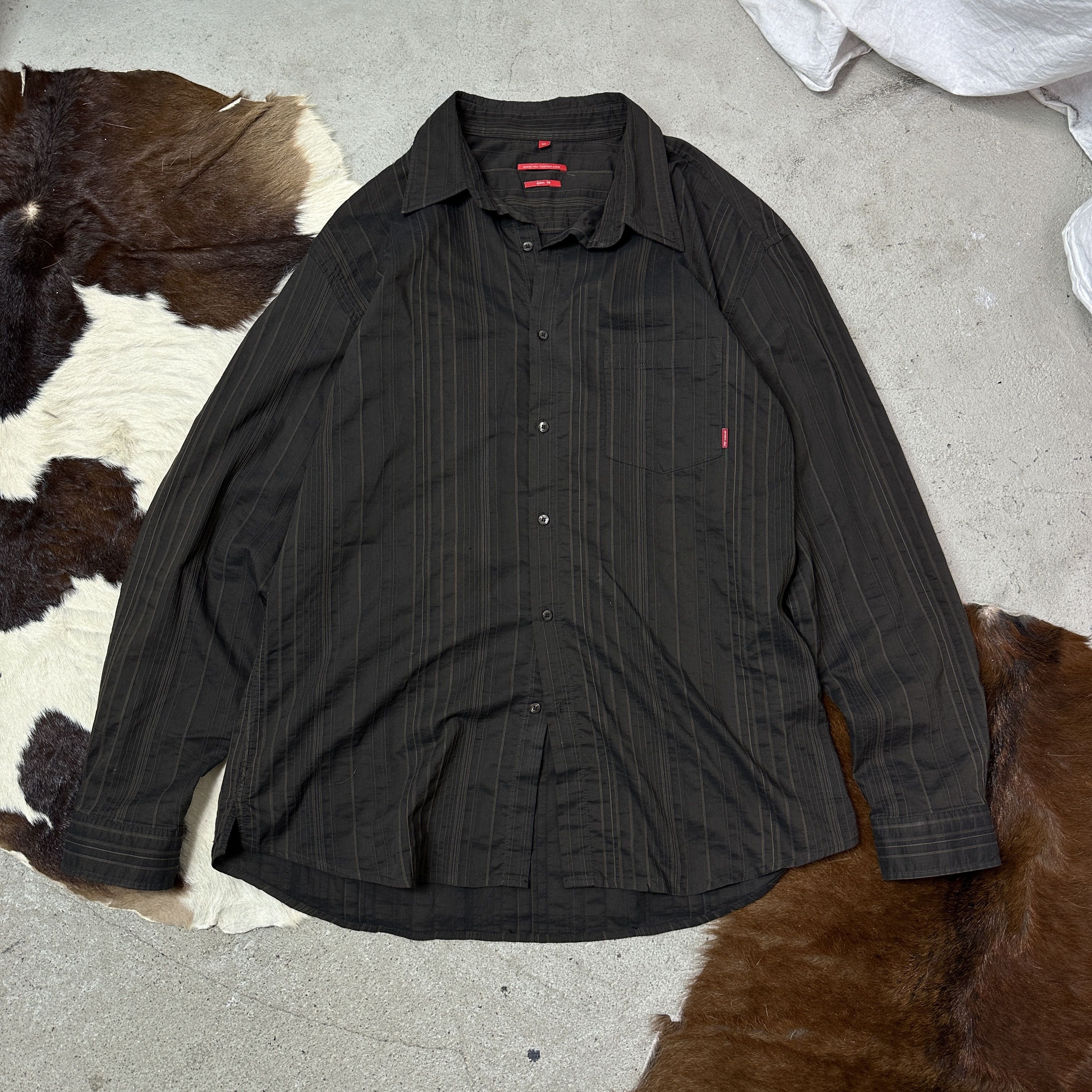 Vintage Vintage Streetwear Striped Classy Oversize Shirt Y2K Size US XL / EU 56 / 4 - 2 Thumbnail