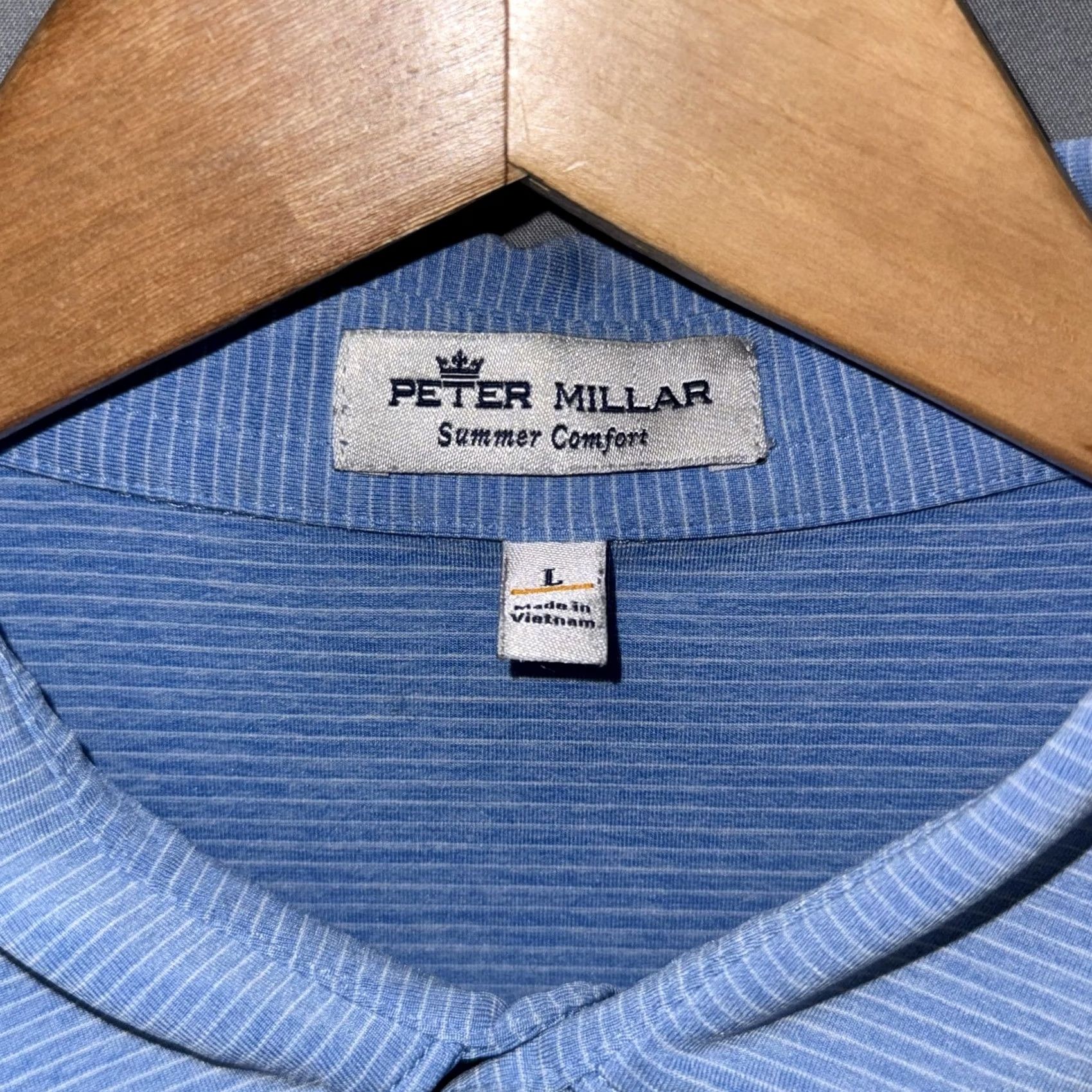 Peter Millar Peter Millar Polo Shirt Mens Large Blue Summer Comfort Boulder Ridge Golf Stretch Size US L / EU 52-54 / 3 - 3 Thumbnail