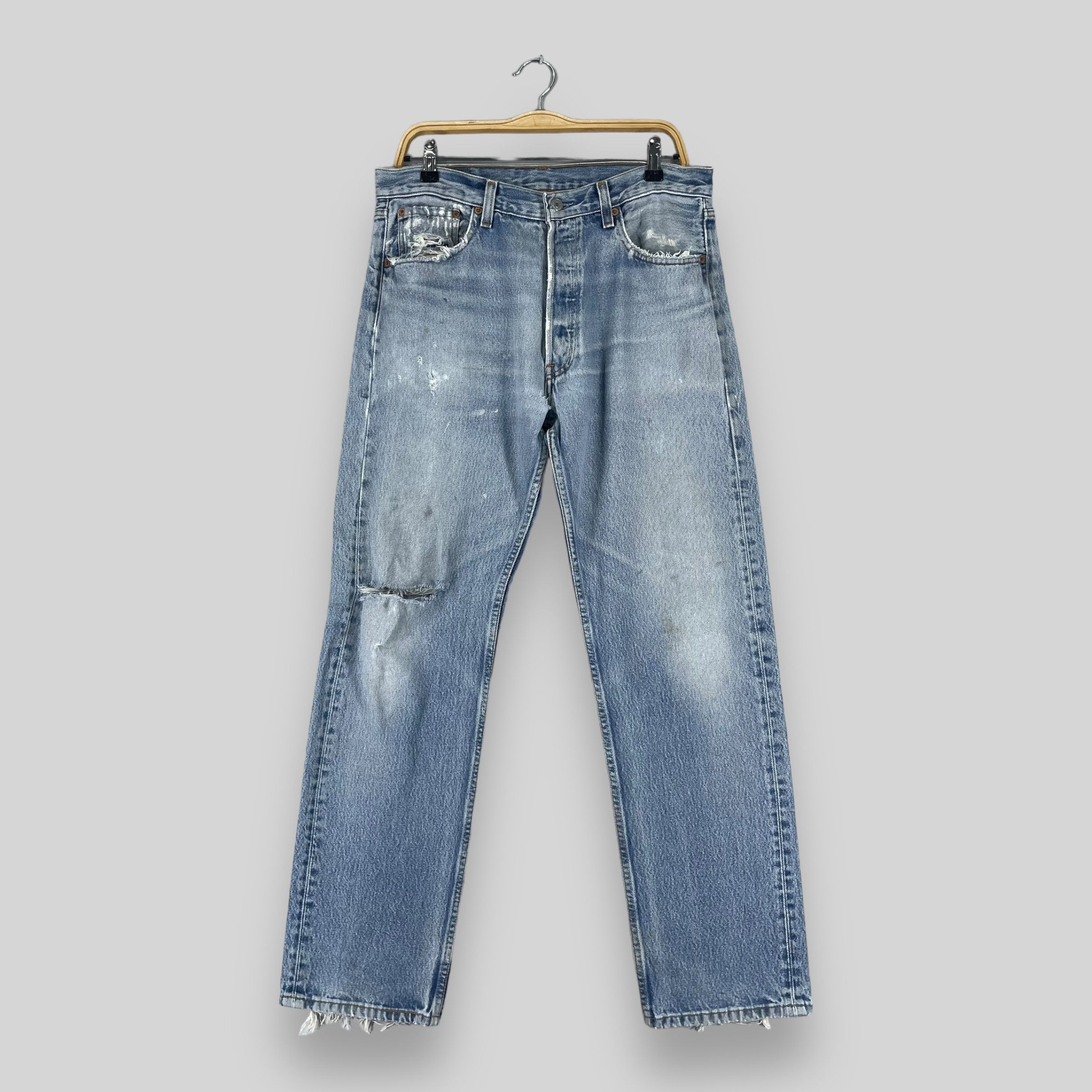 Levi's × Vintage W33 L30 Vintage Levis 501 Usa Distressed Knee Ripped Jeans Size US 33 - 1 Thumbnail