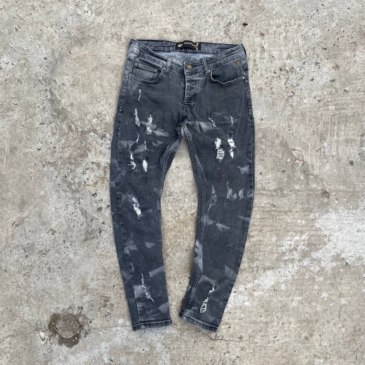 Jean Vintage Japanese Style Man’s Skinny Jeans MontFleuri Y2K Size US 29 - 1 Thumbnail