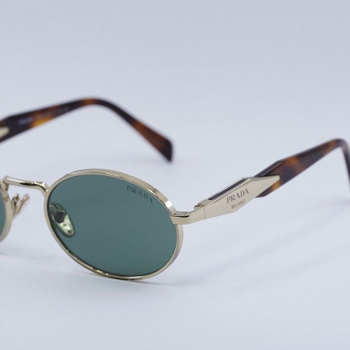 Prada Prada PR65ZS ZVN70L Sunglasses Pale Gold Oval Frame Size ONE SIZE - 5 Thumbnail