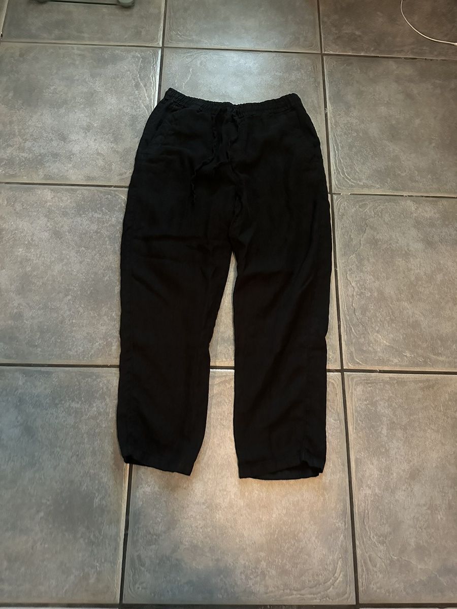 Zara Zara Black Linen pants Size US 34 / EU 50 - 1 Thumbnail