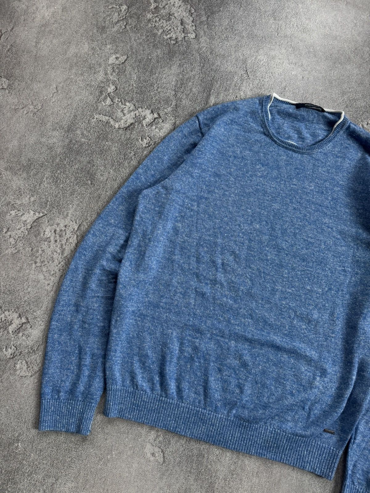 Z Zegna Zegna Sport M/size blue sweater jumper pullover long sleeve Size US M / EU 48-50 / 2 - 9 Thumbnail
